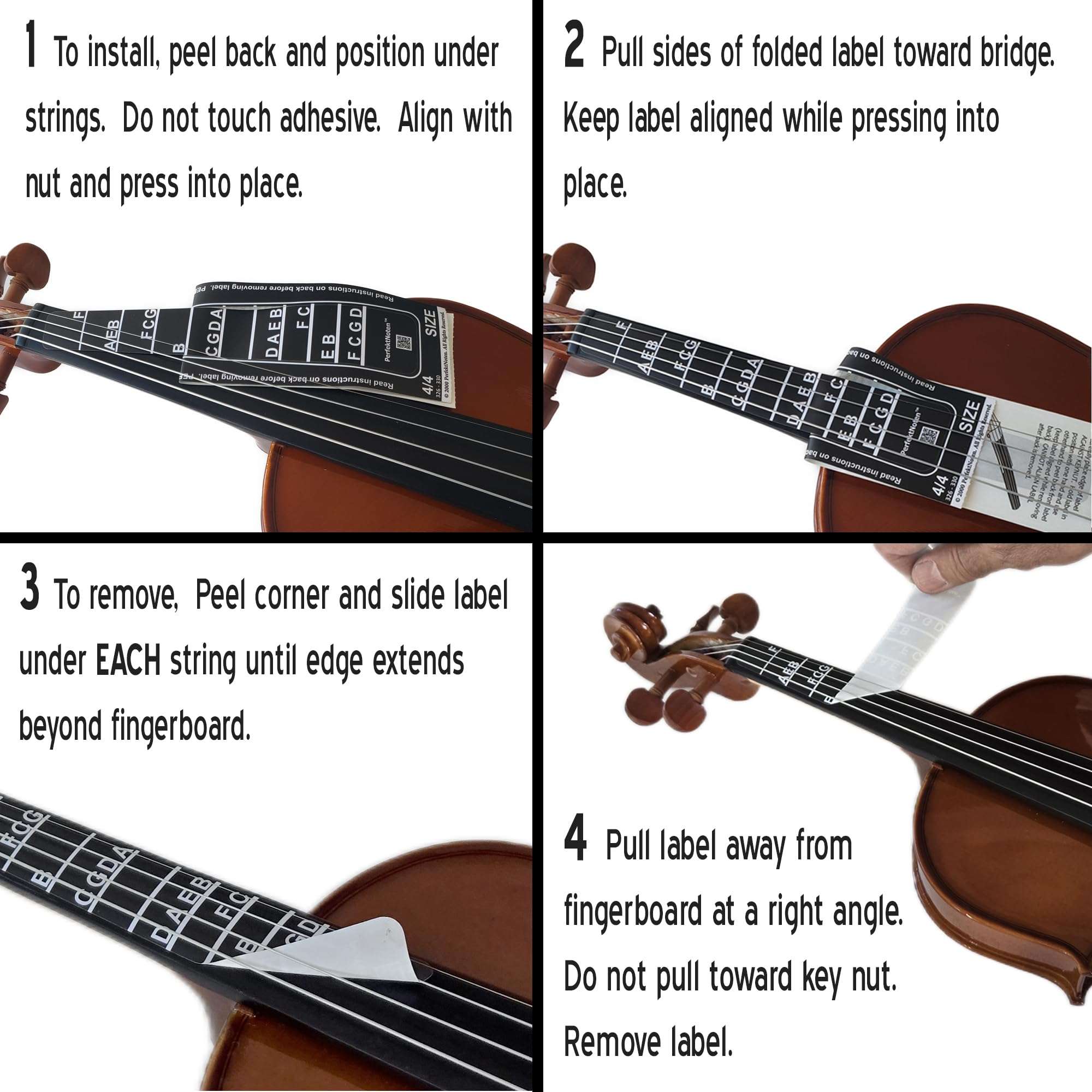PerfektNoten Non-Residue Finger Guide Label and Note Chart for Violin (4/4) 6
