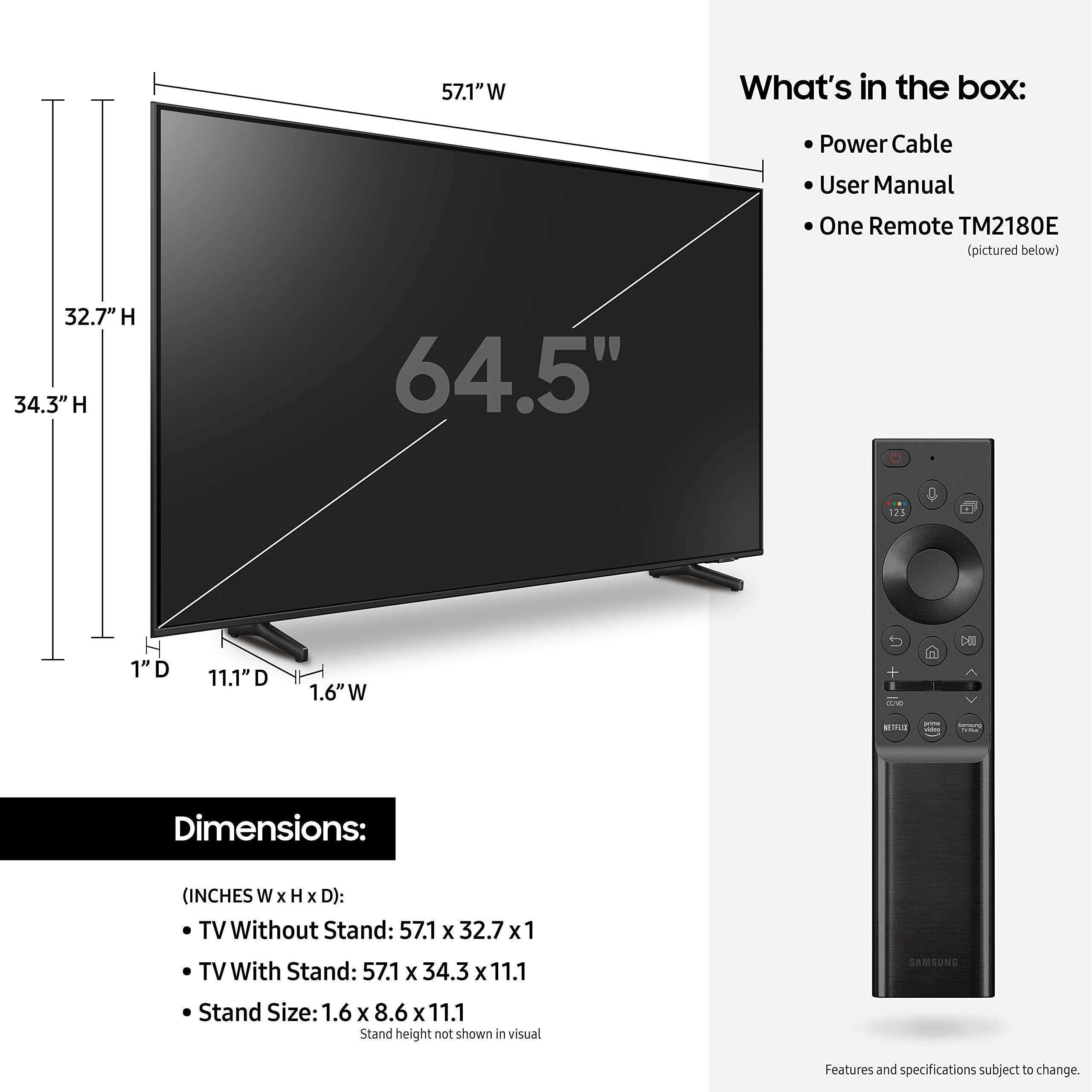 Samsung QN65Q60AA 65" QLED Q60 Series 4K Smart TV Titan Gray with a Samsung HW-Q60T Wireless 5.1 Channel Soundbar and Bluetooth Subwoofer (2021) 3