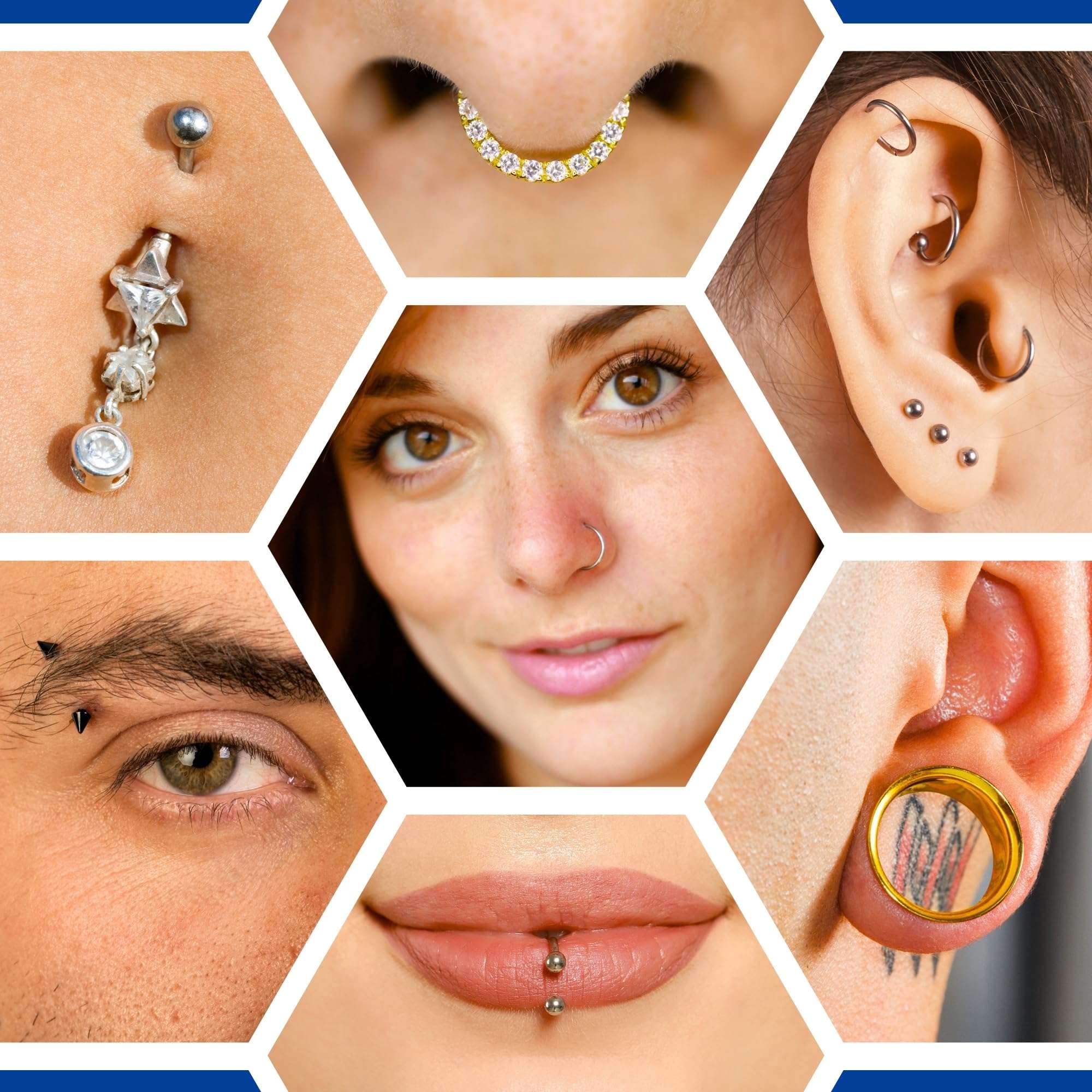 BodyJ4You Piercing Aftercare Spray - Saline Natural Recovery Formula - Tea Tree Sea Salt Aloe Rosemary - Ear Piercing Kit Gauges Navel - Wound Care Keloid Bump Removal - Fine Mist 4 Fl Oz 5