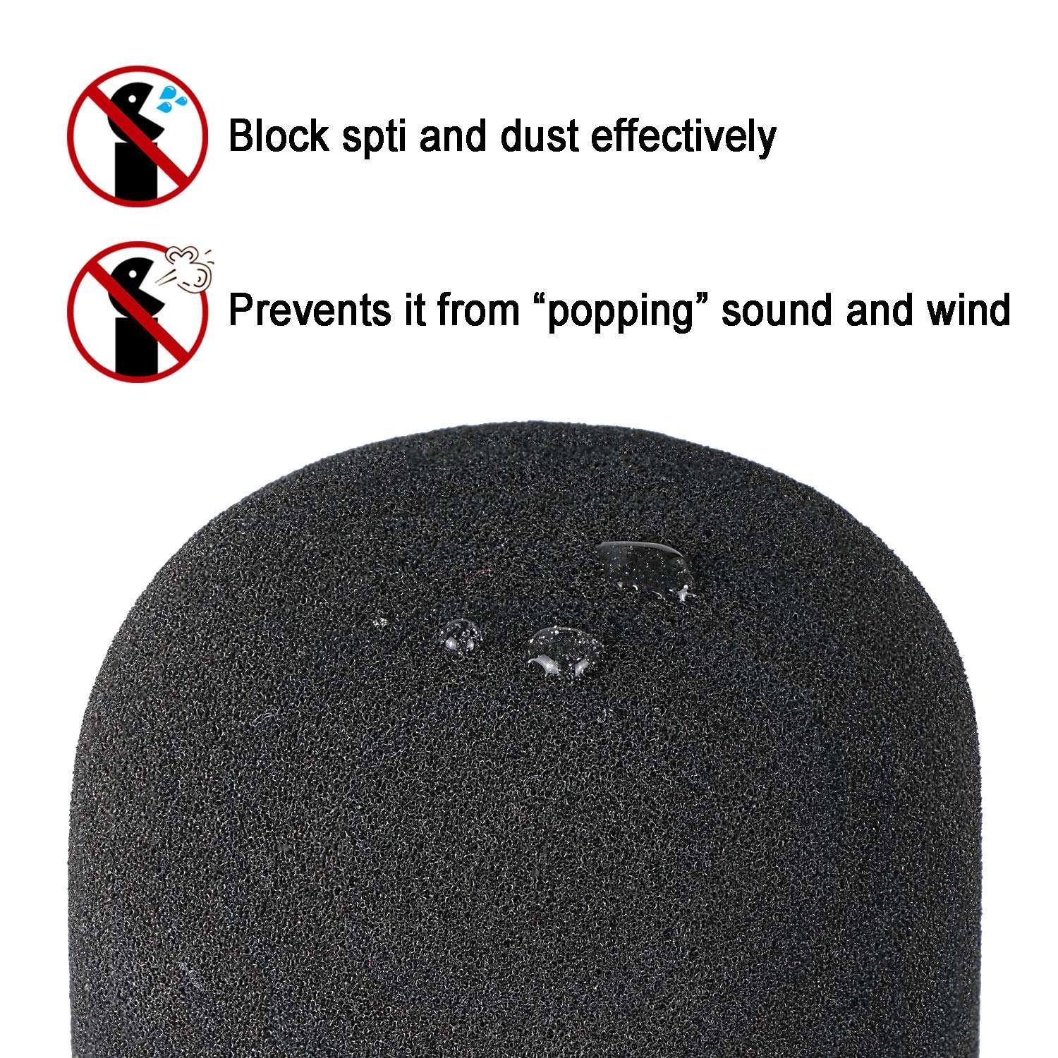 Microphone Foam Mic Windscreen Cover for Blue Yeti, Yeti Pro Microphones, Blue Yeti Pop Filter Wind Shield by SUNMON (Black) 4