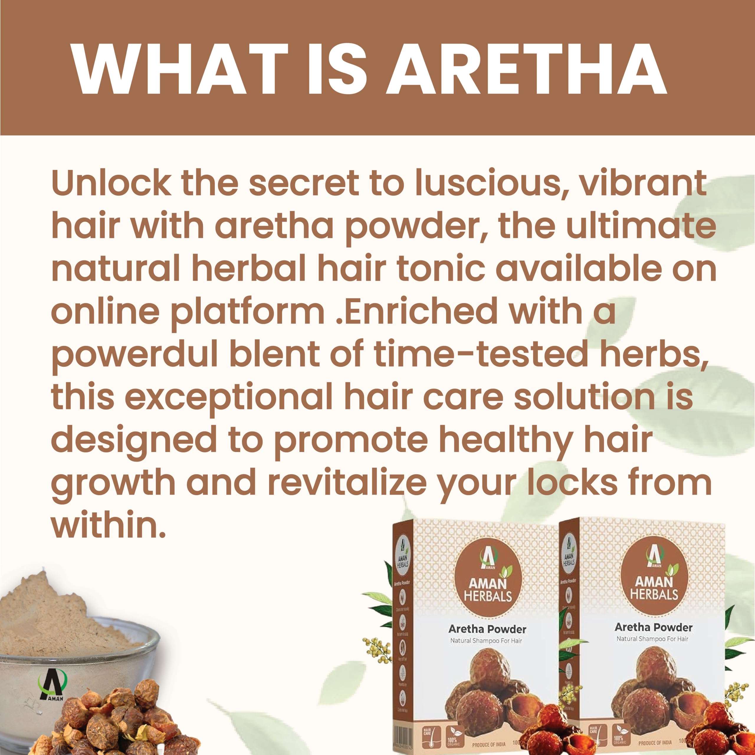AMAN HERBALS - 100% Pure Reetha Powder - Natural Hair Cleanser, Non-GMO, Chemical-Free, Ideal for Hair Care and Skin Care 3