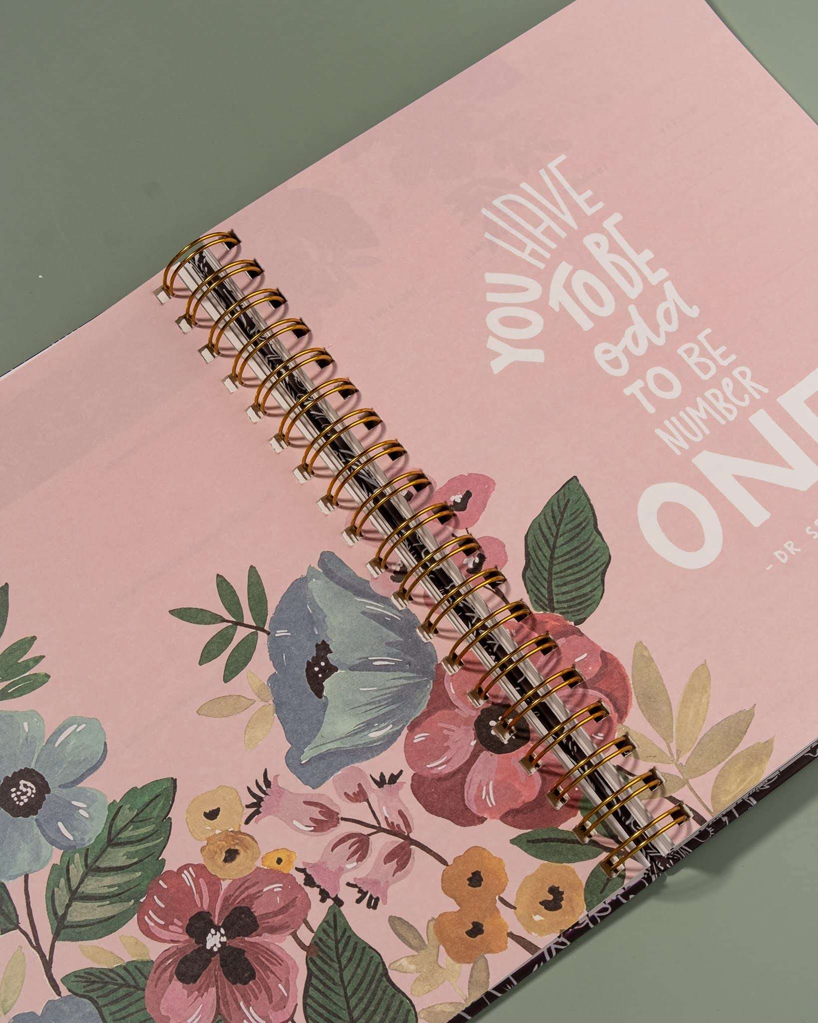The Ink Bucket Undated Tropical Mint Planner | Sturdy Print Magnetic Box and Gold Spiral Binding | 100gsm | Size 20cm X 25cm 6