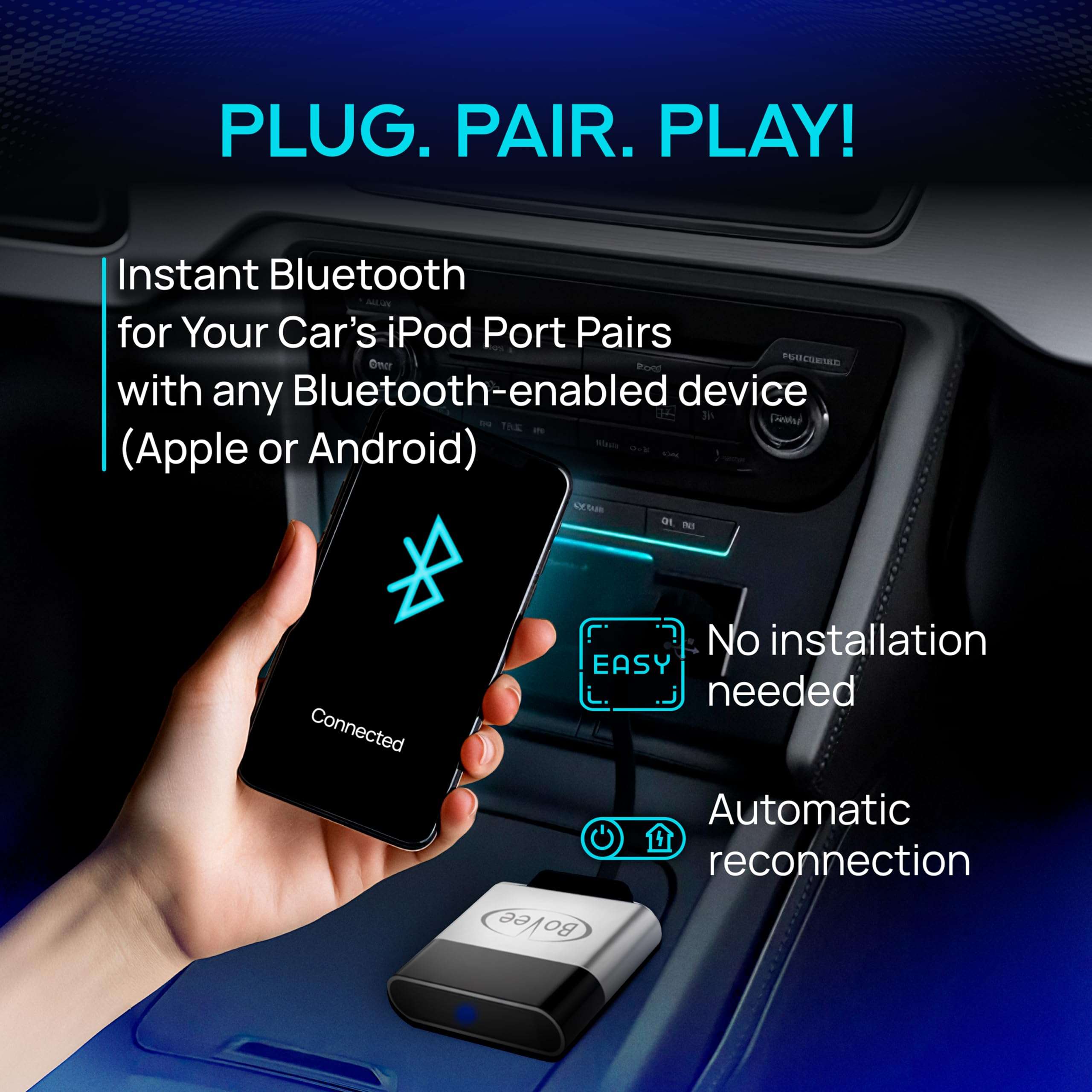 Bovee 1000 - Wireless Music Interface Adaptor Compatible with Audi, Mercedes, and Volkswagen car kit with 30 pin iPod Connector (AMI Adapter (for Audi/Mercedes/VW)) 4