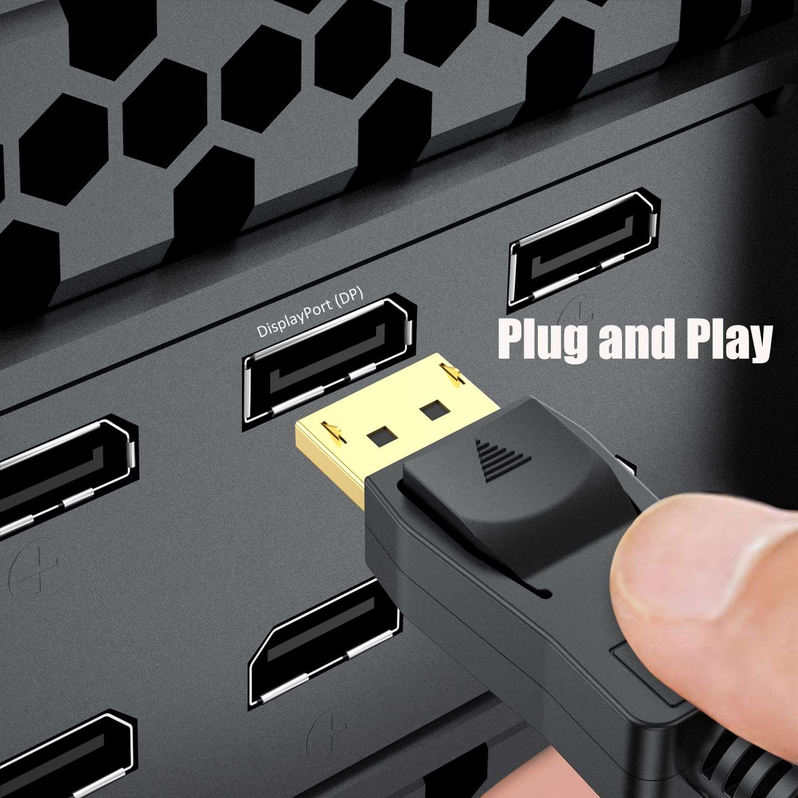 UVOOI DisplayPort (DP) to HDMI Cable 6 Feet 2-Pack, Display Port to HDMI Cable 6FT Male to Male Adapter 1080P@60Hz Support Video and Audio - Gold-Plated 4