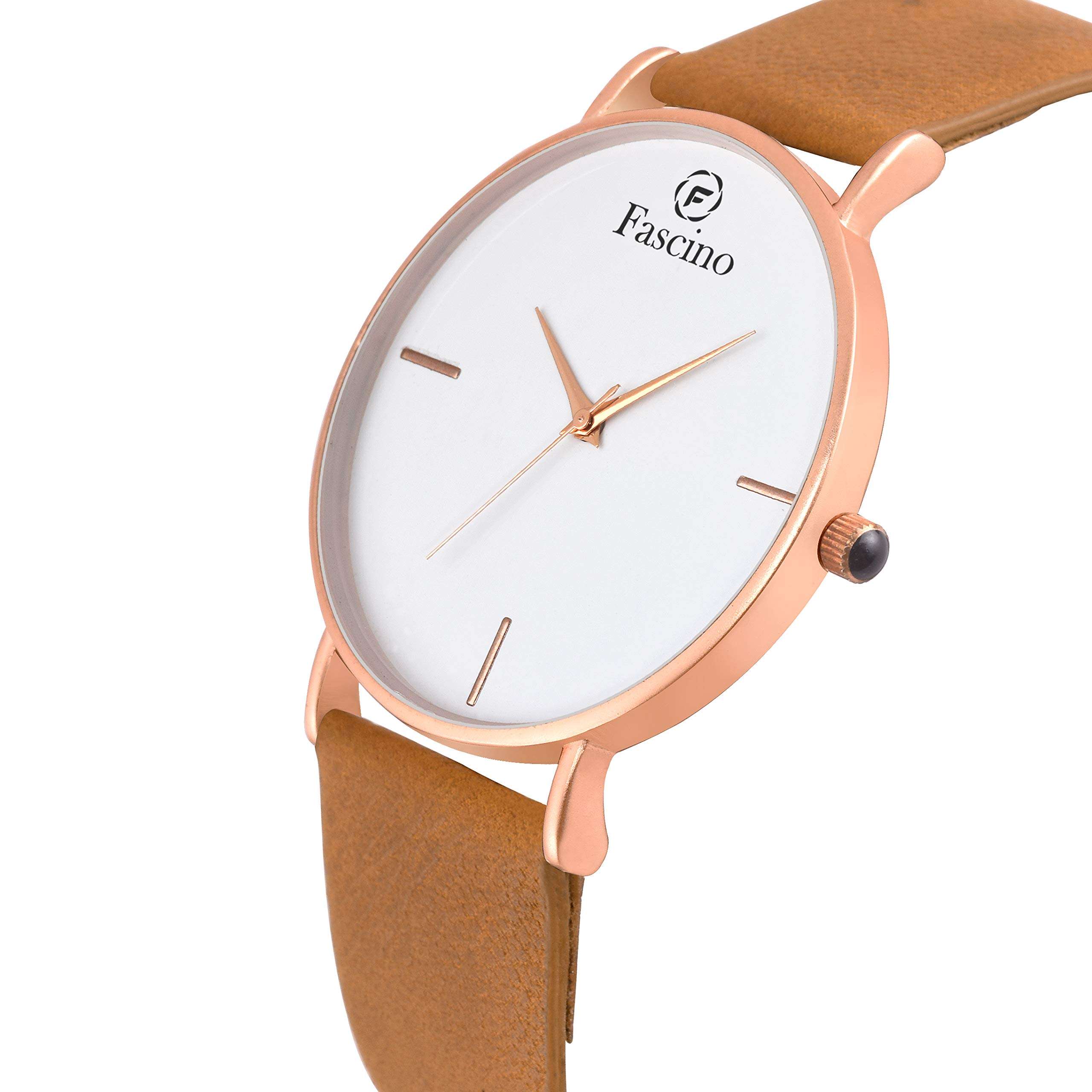 Fascino FCW 1413-CP Analogue Men's Watch(White Dial Brown Colored Strap)-FCW 1413-CP 2