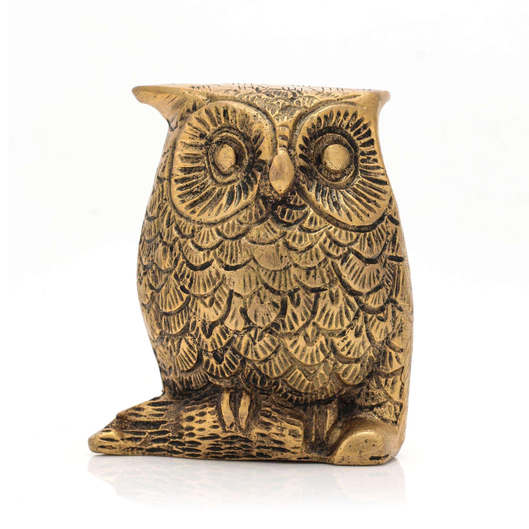 CraftVatika Brass Vintage Owl Bird Decorative Showpiece for Home Decor, Living Room, Table Top , Diwali Decoration & Diwali Gifts (3 x 2.5 x 1 inches) 2