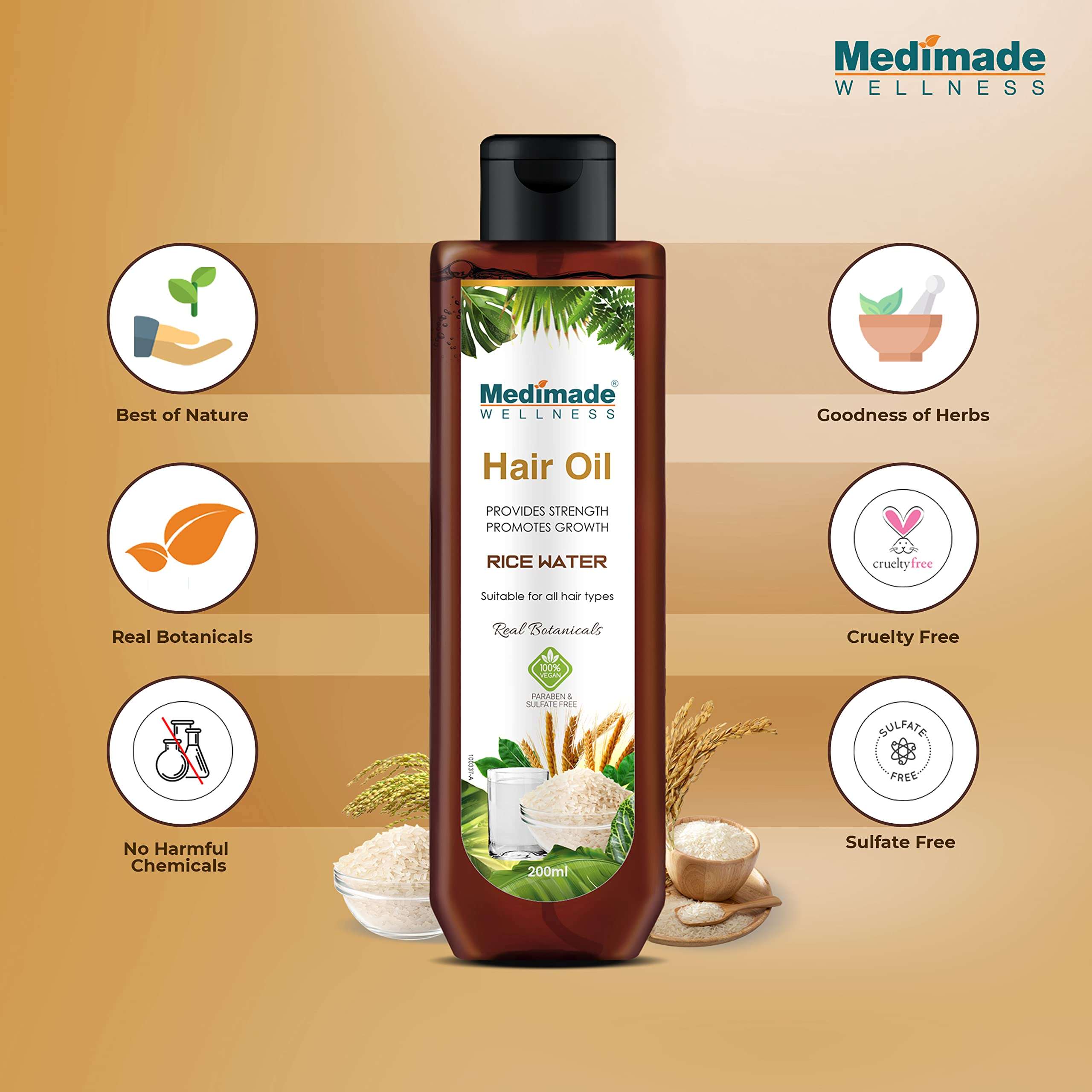 Medimade Rice Water Hair Oil - Pack of 2 6