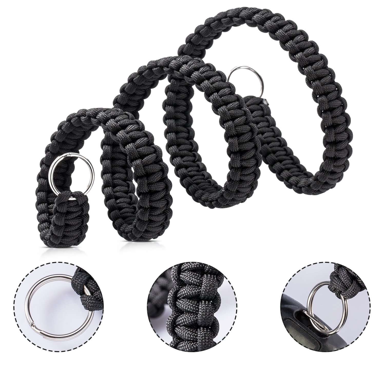 SOMA Camera Strap Paracord 550lb Vintage Camcorder Shoulder Neck Strap Belt for Canon Nikon Sony Olympus SLR DSLR Cameras (Black) 3