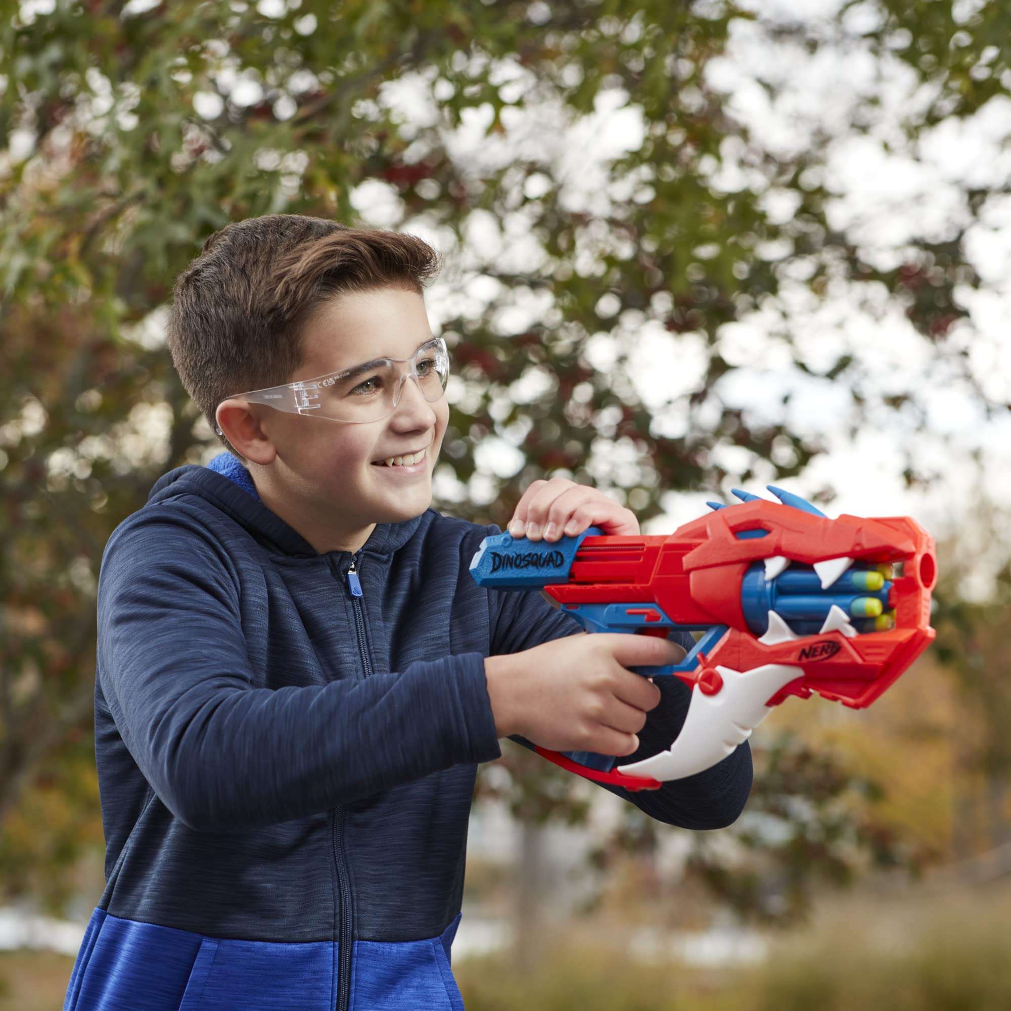 Nerf DinoSquad Raptor-Slash Dart Blaster, 6-Dart Rotating Drum, Slam Fire Action, 6 Official Elite Darts, Velociraptor Dinosaur Design 5