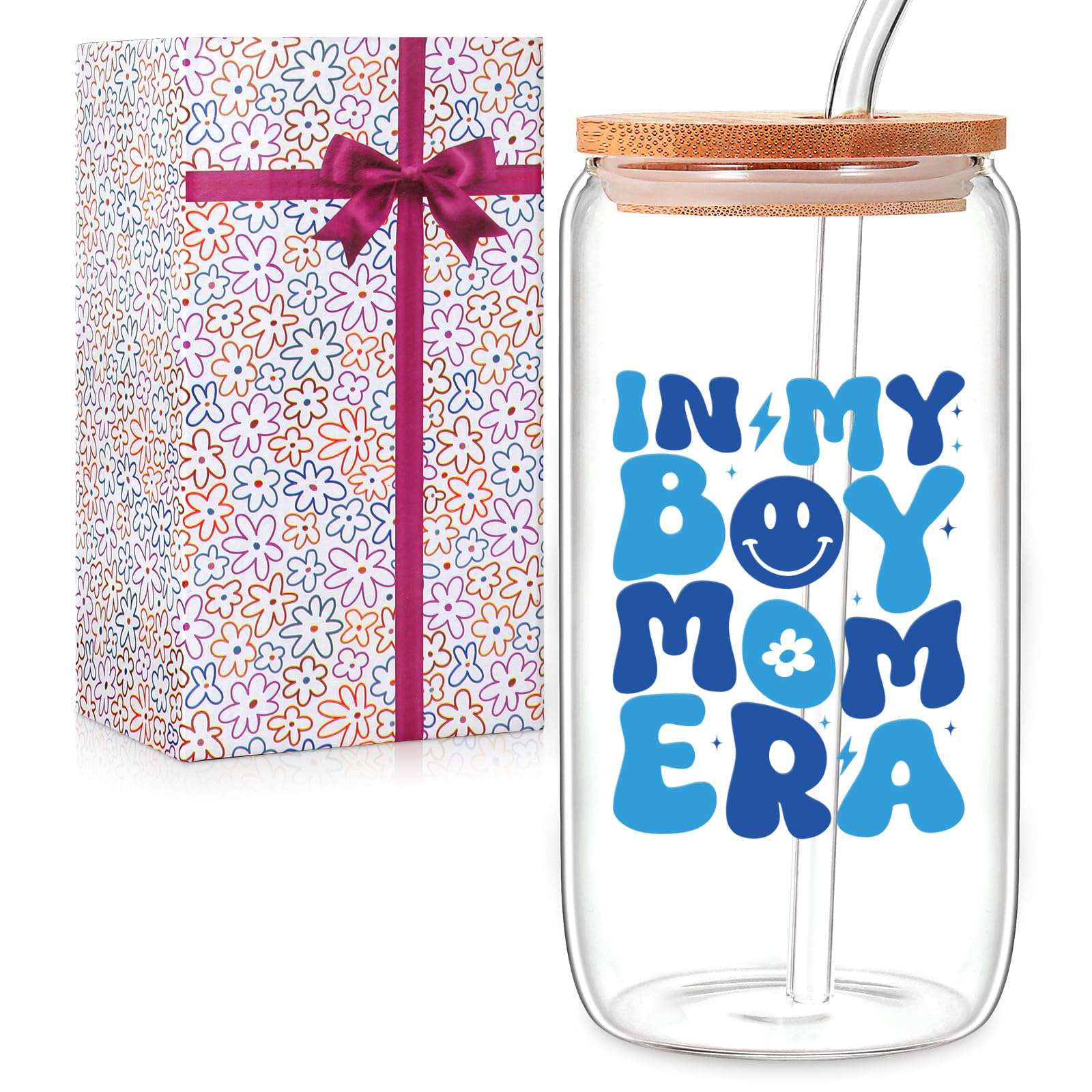 maoodoo New Mom Christmas Gifts for Boys Pregnant,Expecting Mom,Mother's Day Postpartum Gifts After Birth - 16 Oz Coffee Glass 1