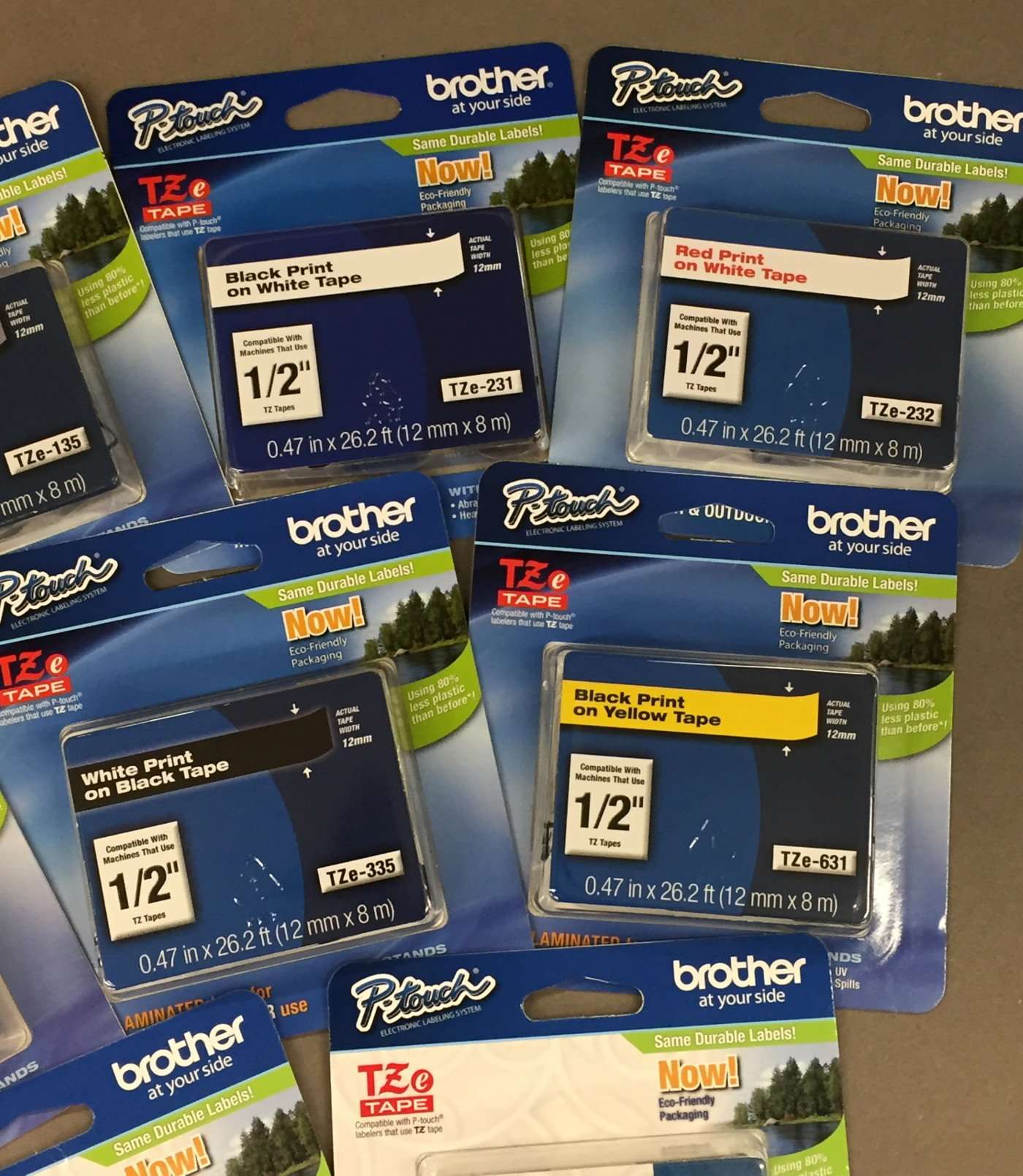 Genuine Brother TZe 1/2" (12mm) Color Variety Pack (9 Tapes) for All Brother P-Touch Label Makers That use TZe Series Tape. 4