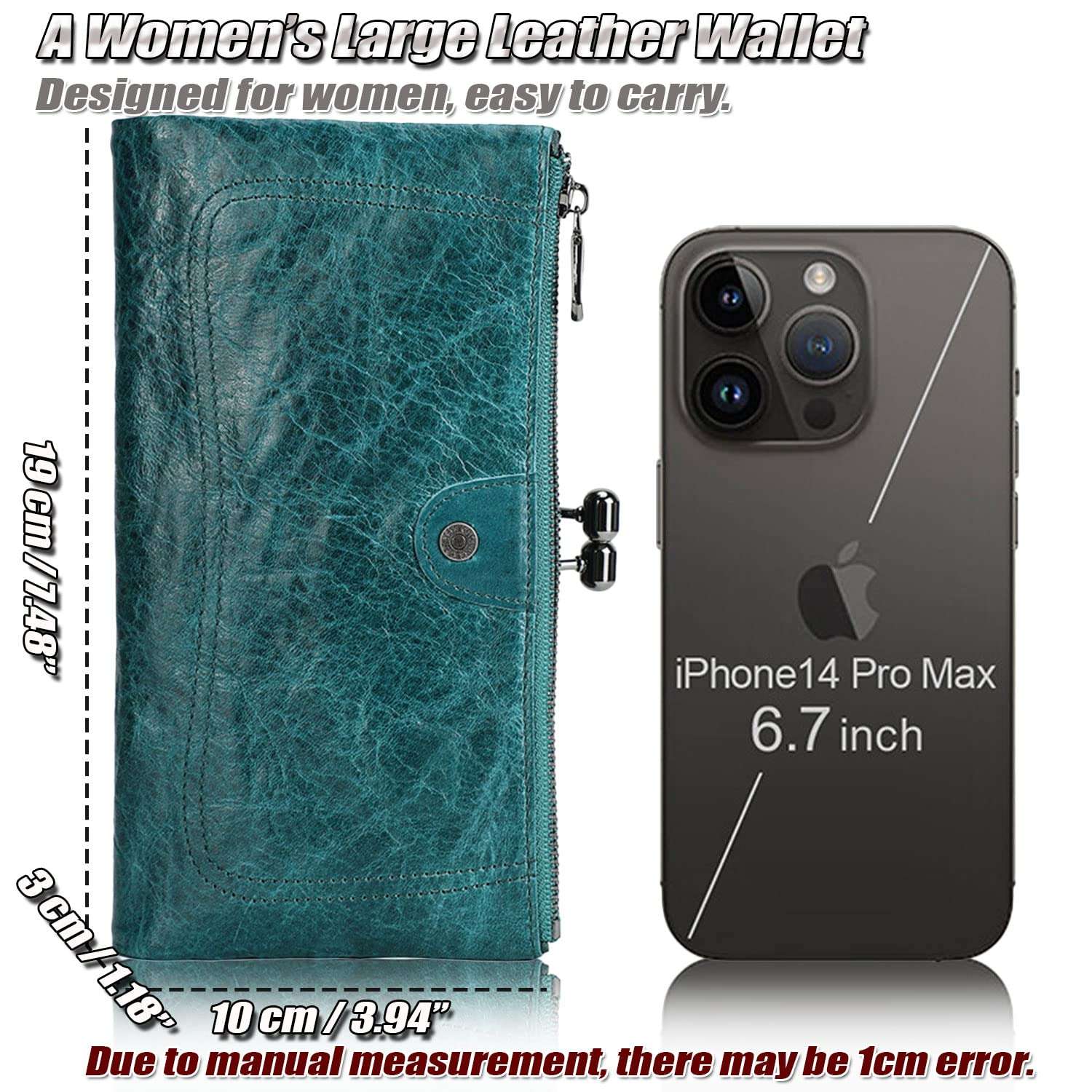 BYKOINE Large Bifold Wallet for Women Ladies Leather Phone Purse Handbag with Kiss-Lock Pocket RFID Blocking Card Holder 4