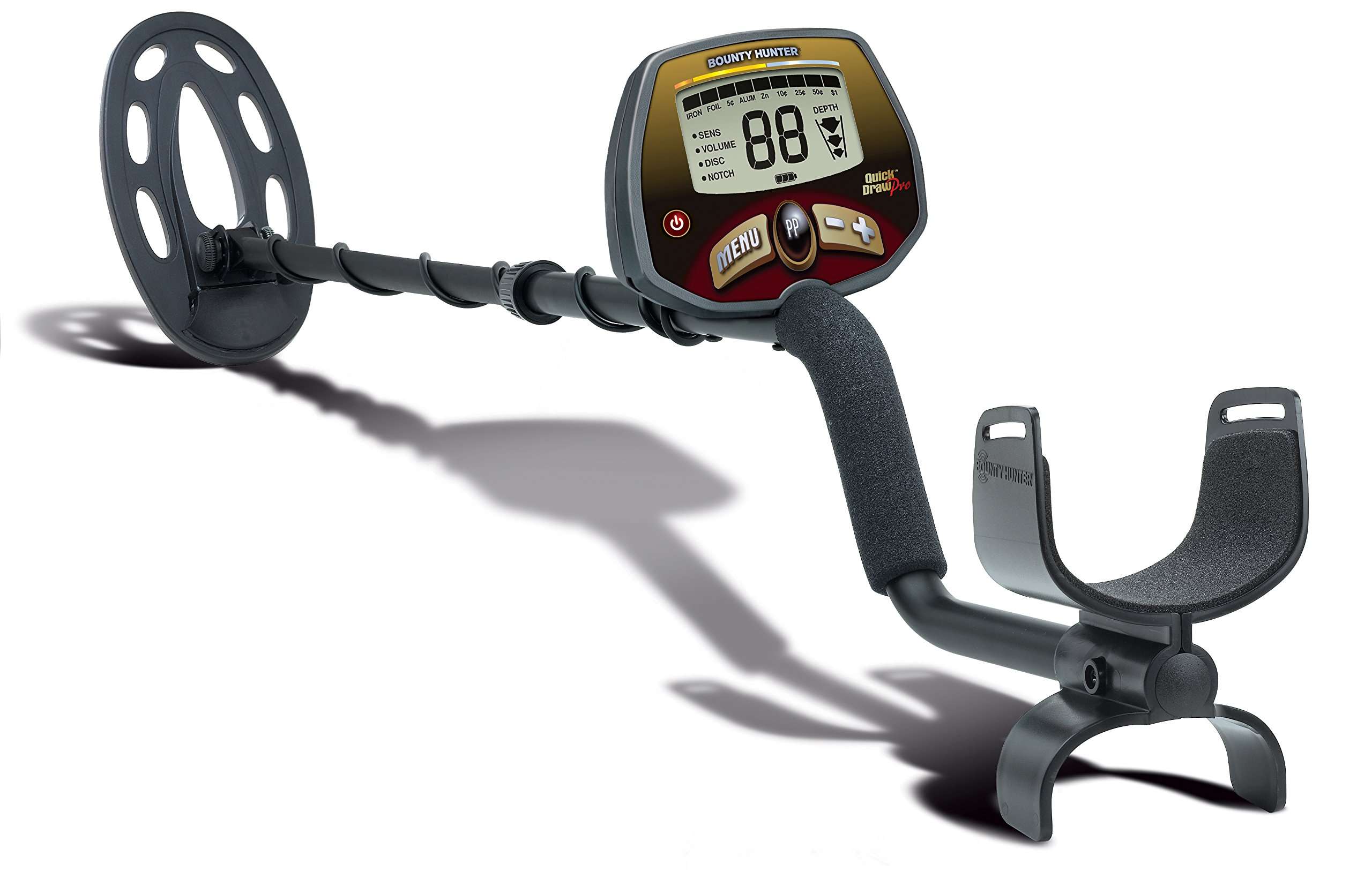 Bounty Hunter Quick Draw Pro Metal Detector with Target ID, Depth Indicator, and Pinpoint Mode – Lightweight Design for Coins, Relics, and Jewelry Detection 1