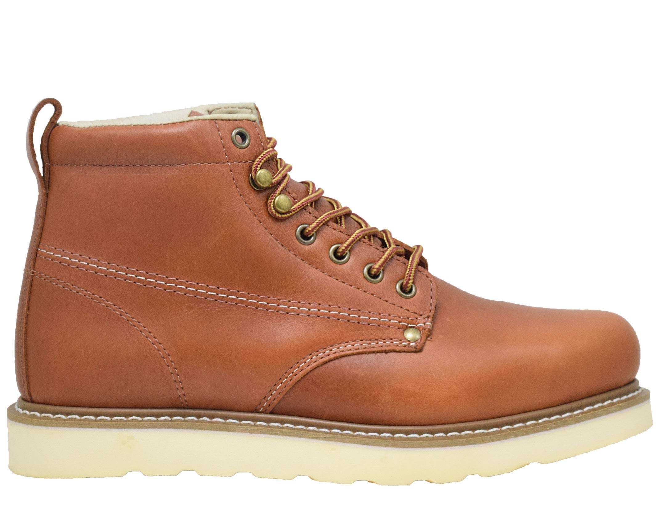 Golden Fox OG620T Work Boots Men's 6" Safety Wedge Boot For Construction With Lightweight Comfortable Outsole Size 8 D(M) US Brun 5