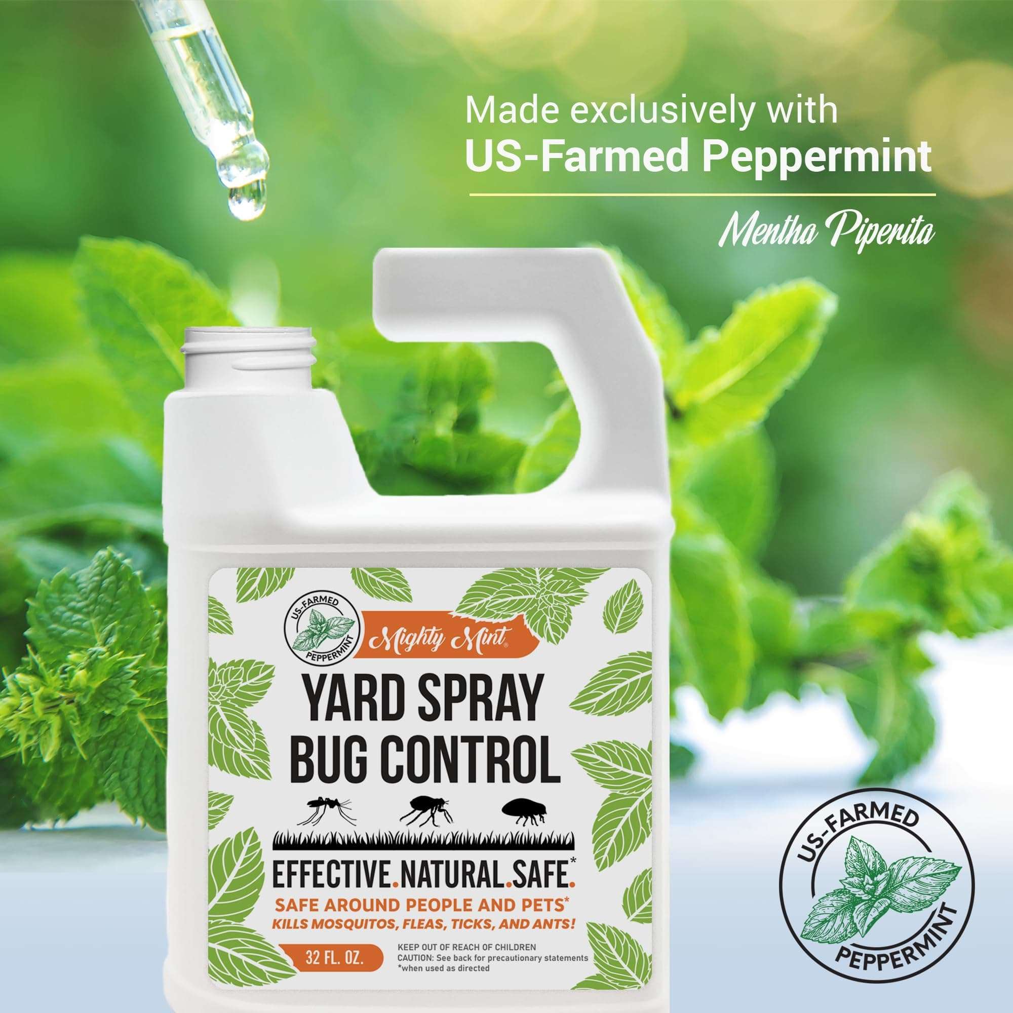 Mighty Mint 32oz Peppermint Bug Control Natural Lawn Yard Spray for Fleas, Ticks, Mosquitos, Ants, and Other Insects - 2 Pack 5