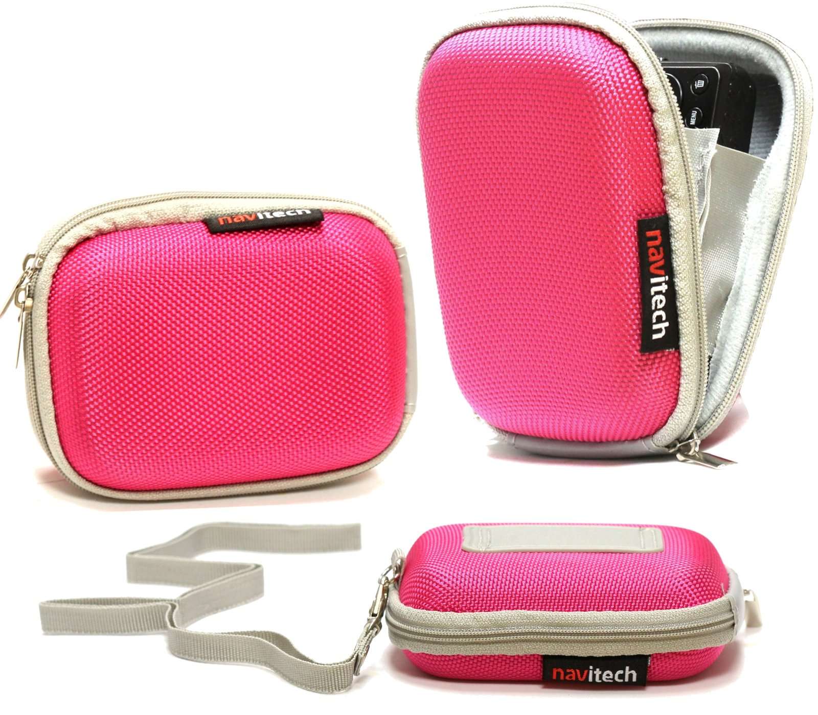 Navitech Pink Water Resistant Hard Digital Camera Case Cover Compatible With The Canon PowerShot SX600 HS / Canon PowerShot N100 / Canon IXUS 265 HS / Canon IXUS 155 / Canon IXUS 150 / Canon IXUS 155 / Canon IXUS 145 / Canon IXUS 140