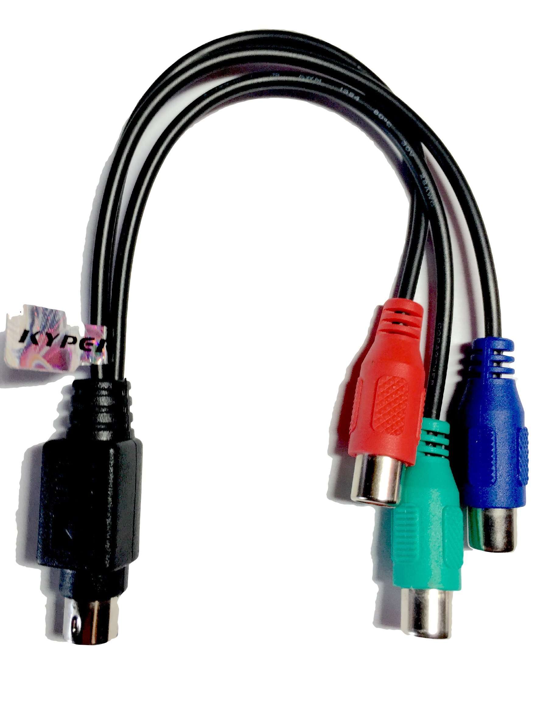 Kyper 7-Pin S-Video to HDTV / 3 RCA RGB (Red, Blue, & Green) Component HDTV Video Cable 1