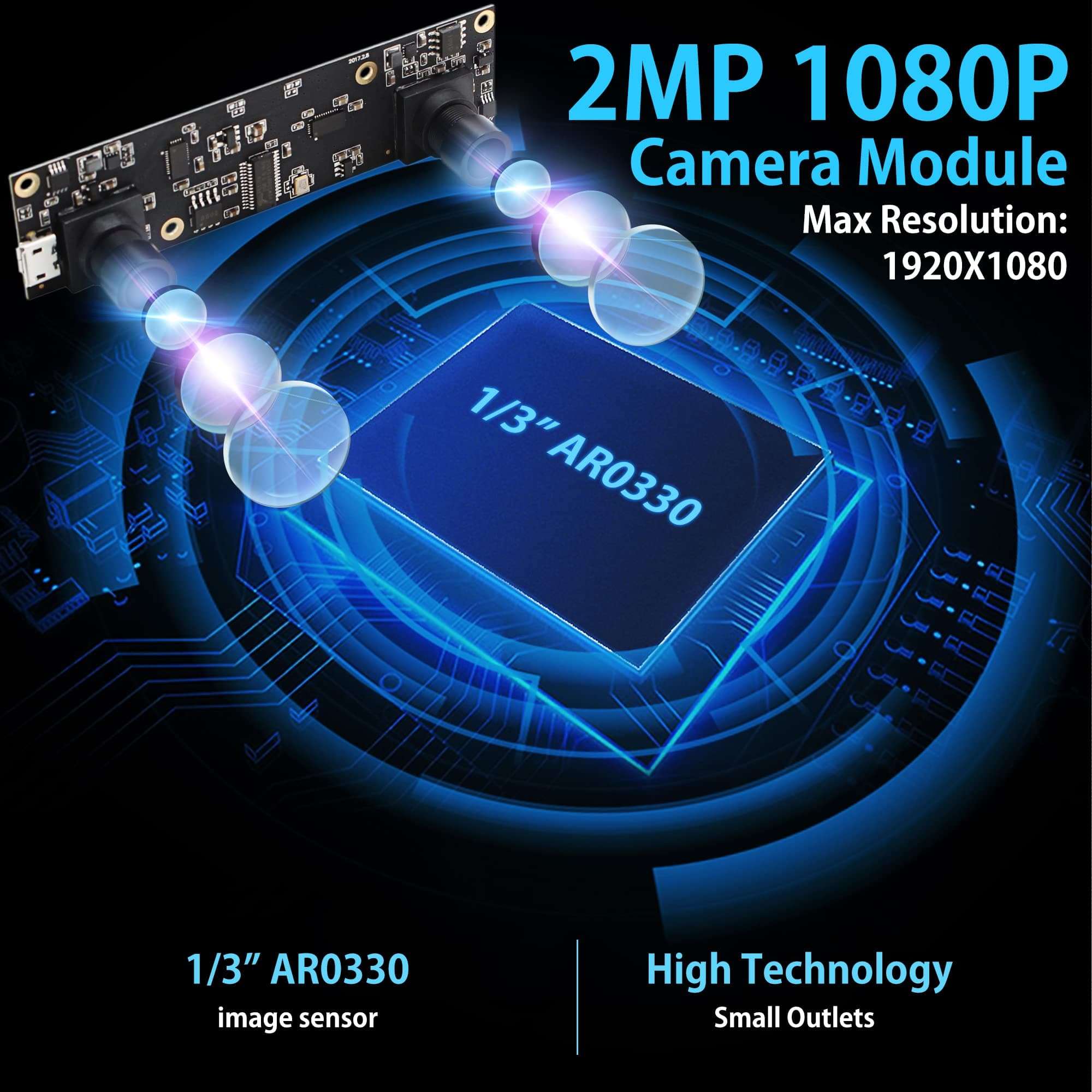 ELP 1080P Dual Lens USB Camera Module 3D Stereo PC Camera for Computer Mini UVC USB2.0 Webcam Board M9 90Degree Lightburn Camera AR0330 Binocular Camera Video Industrial USB Surveillance Camera 6