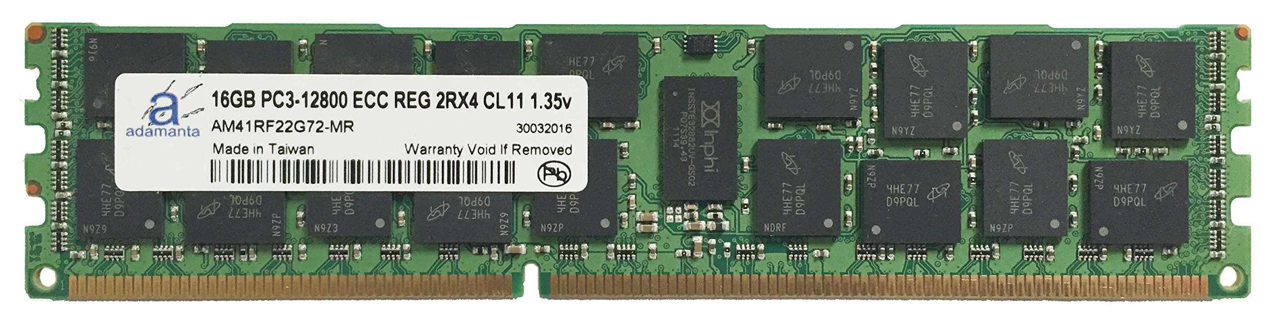 Adamanta 16GB (1x16GB) Server Memory Upgrade for Dell PowerEdge T620 DDR3 1600Mhz PC3-12800 ECC Registered 2Rx4 CL11 1.35v 1