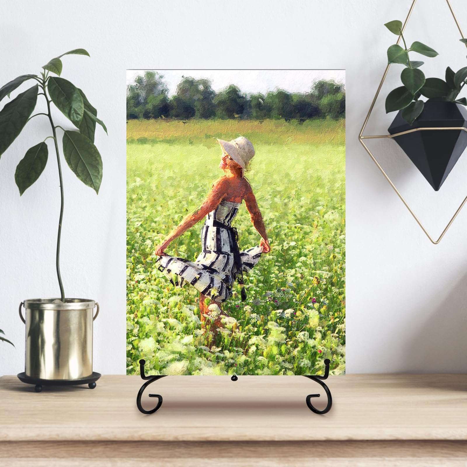 Jucoan 2 Pack 15 Inch Iron Display Stand, Large Black Easel Plate Holder Stand for Displaying Pictures Frame, Plates, Books Arts, Home Decor 3