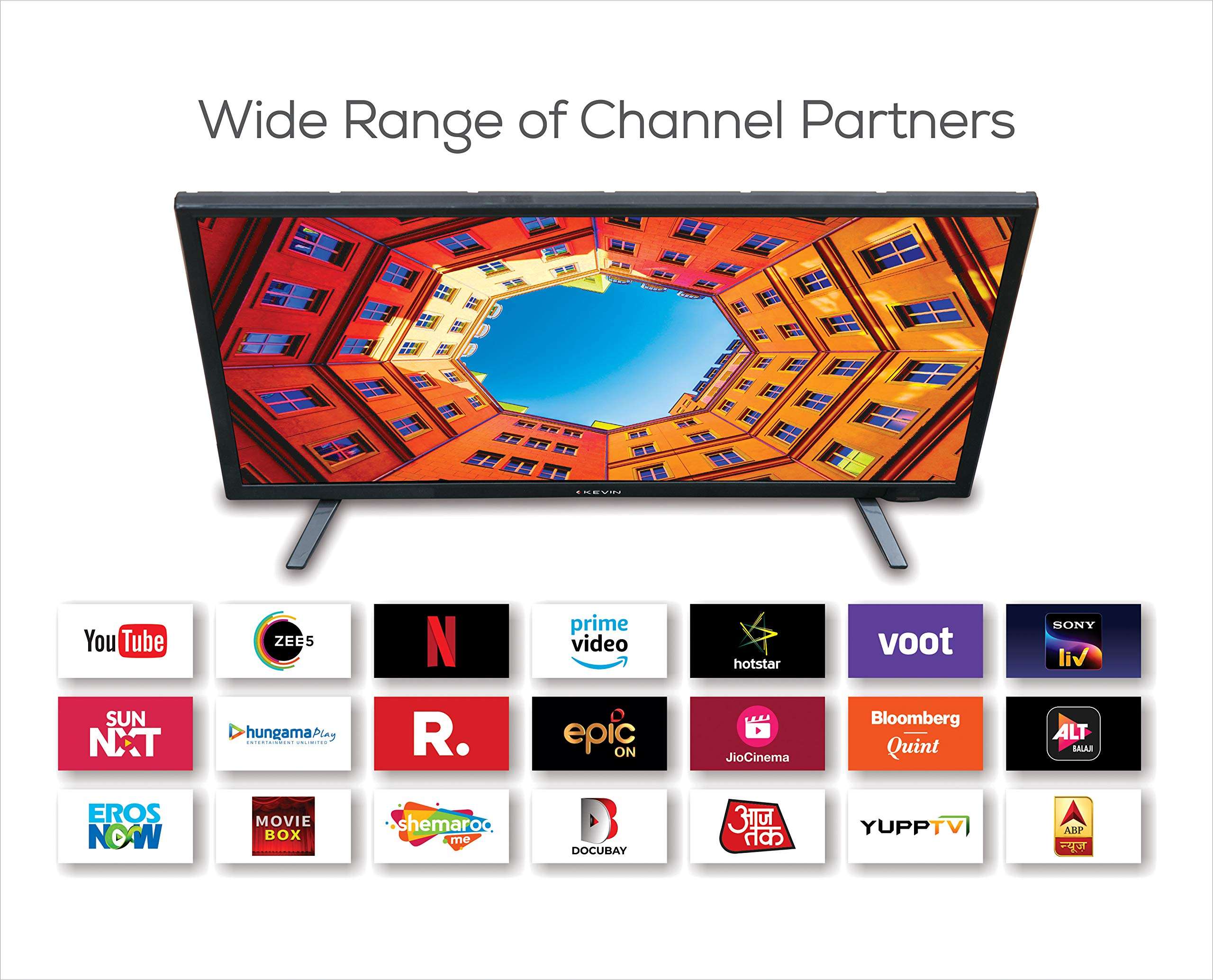 Kevin 80 cm (32 Inches) HD Ready Smart LED TV KN32A (Black) (2021 Model) | With Alexa Built-in 3