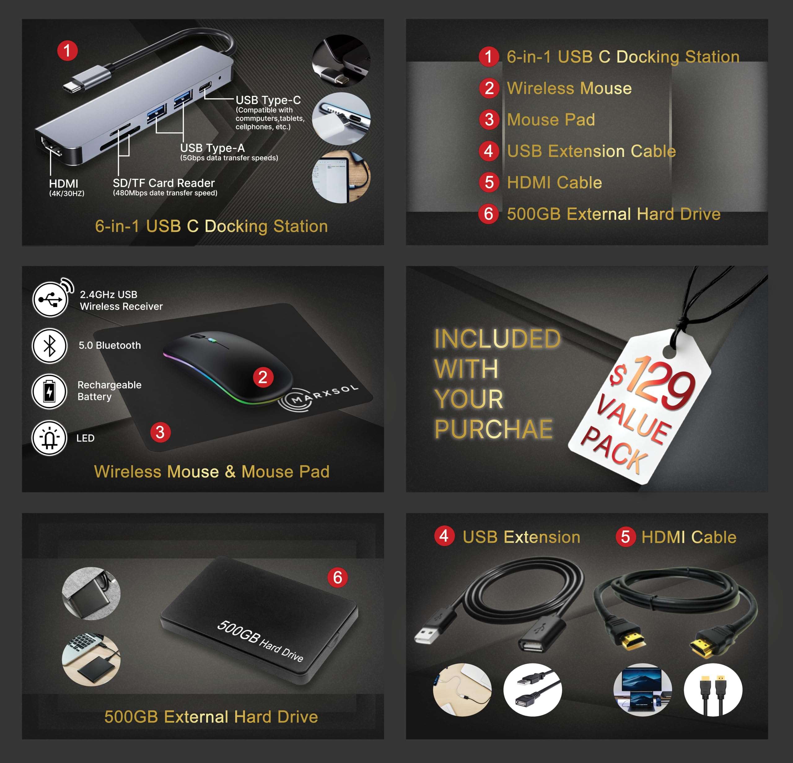 Lenovo IdeaPad 3 15.6" FHD Screen Laptop Computer, Quad-Core AMD Ryzen 5 3500U Up to 3.7GHz (Beats i7-8550U), 12GB DDR4 RAM, 256GB NVMe SSD, Webcam, WiFi, HDMI, Windows 10 + Marxsol Cables 2