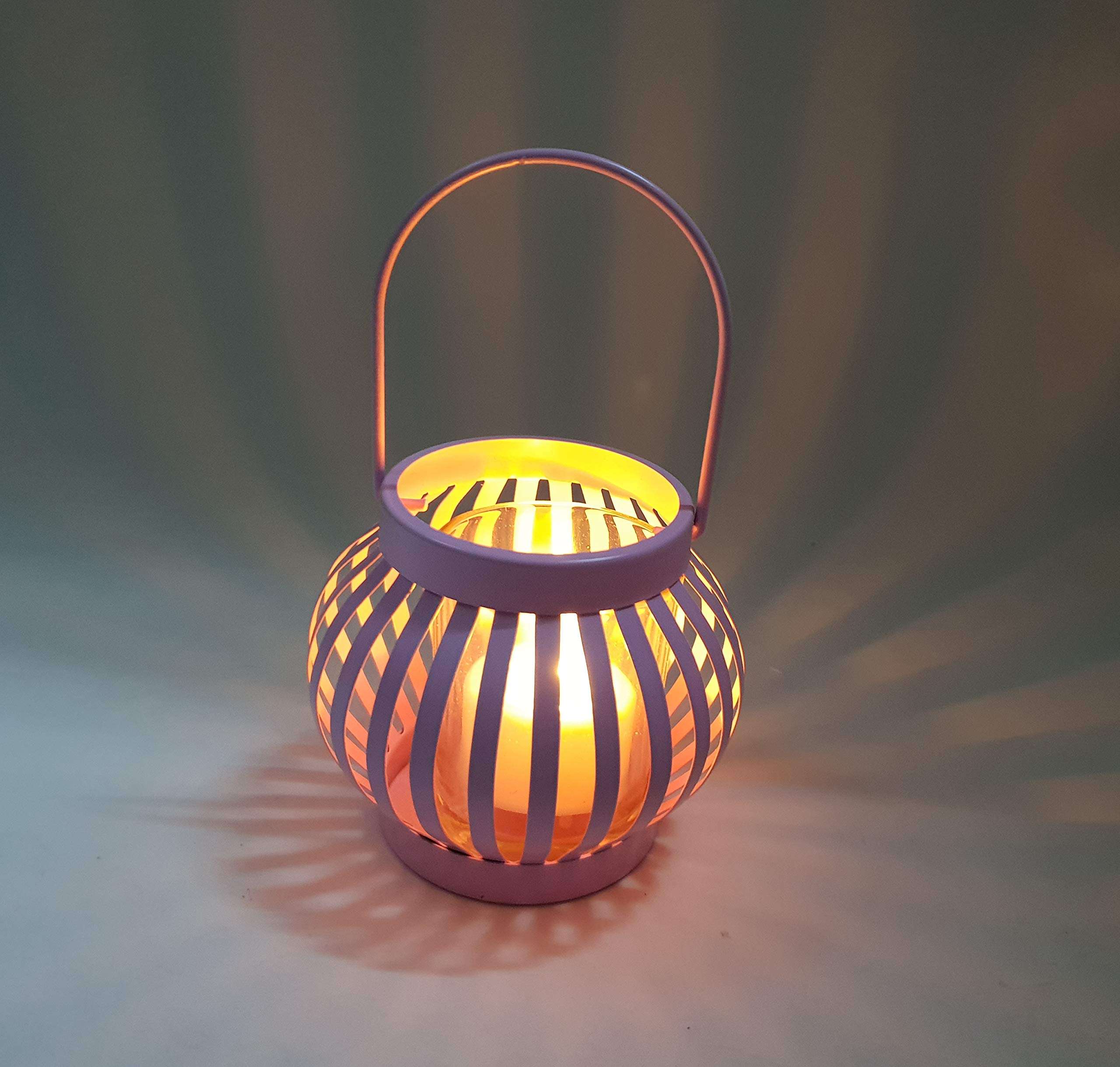 My Party Suppliers Pink/Green Candle Holder/Home Decor Hangings Lantern with Tealight Candle (1 pcs Random Color) 3