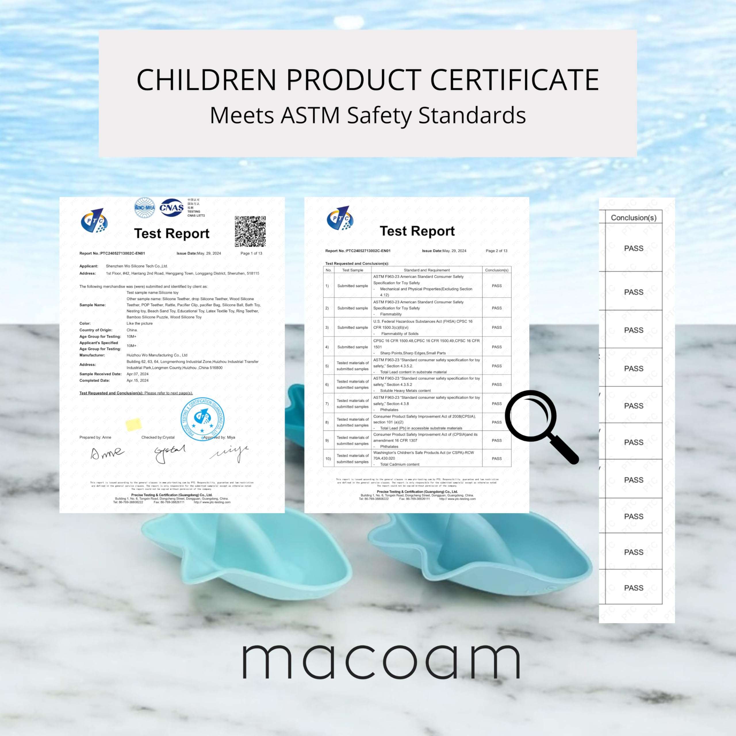 macoam Little Sharks Bath Toy Set – 3-Piece Silicone Bathtub Toy Set for Babies & Infants | Soft, Safe Baby Sensory Toys | Shark Toys for Toddlers (Blue) 5