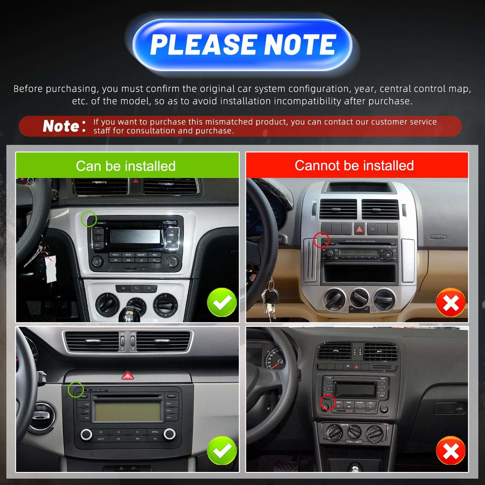 [4+64] Volxcereo Car Radio for VW Passat Jetta Golf MK5 MK6 Volkswagen Tiguan, 9 inch Android Touchscreen Stereo with Carplay/Android Auto, GPS, WiFi, Bluetooth, SWC, FM/RDS 4