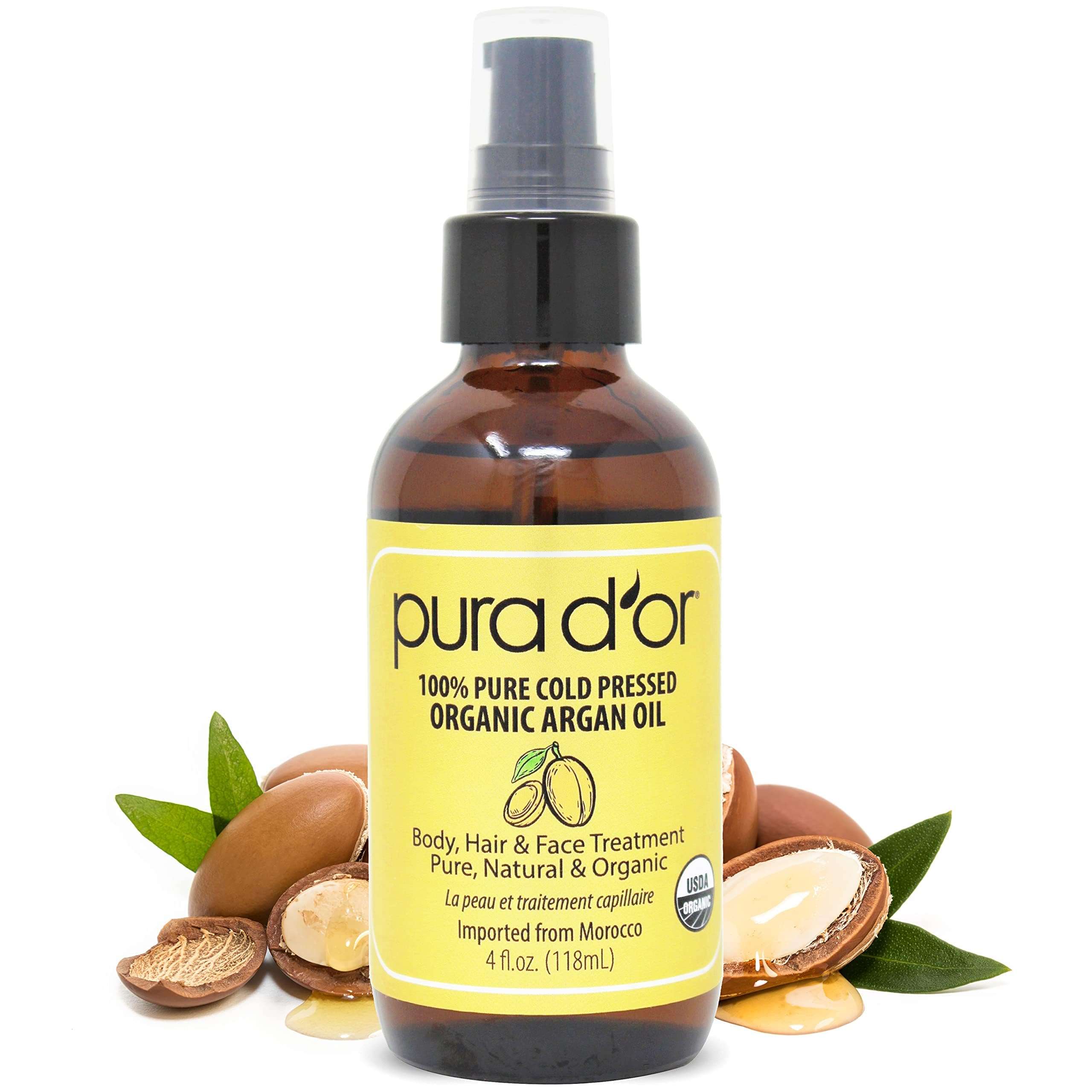 Pura d'or Pure and Organic Argan Oil, Brown and Gold 1