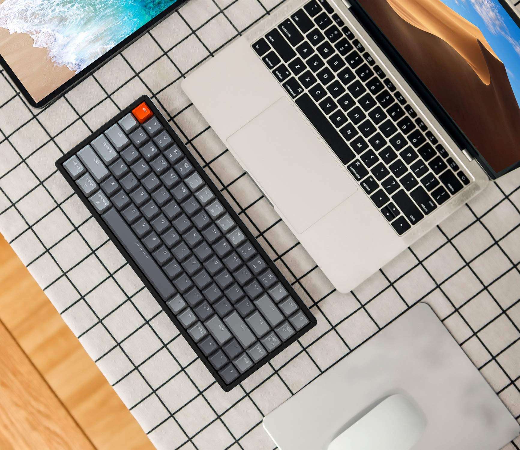 Keychron K2 Version 2 Wireless Gaming Mechanical Keyboard, Bluetooth/USB Wired Compact 84 Keys RGB LED Backlit N-Key Rollover Aluminum Frame for Mac Windows, Gateron G Pro Brown Switch 4