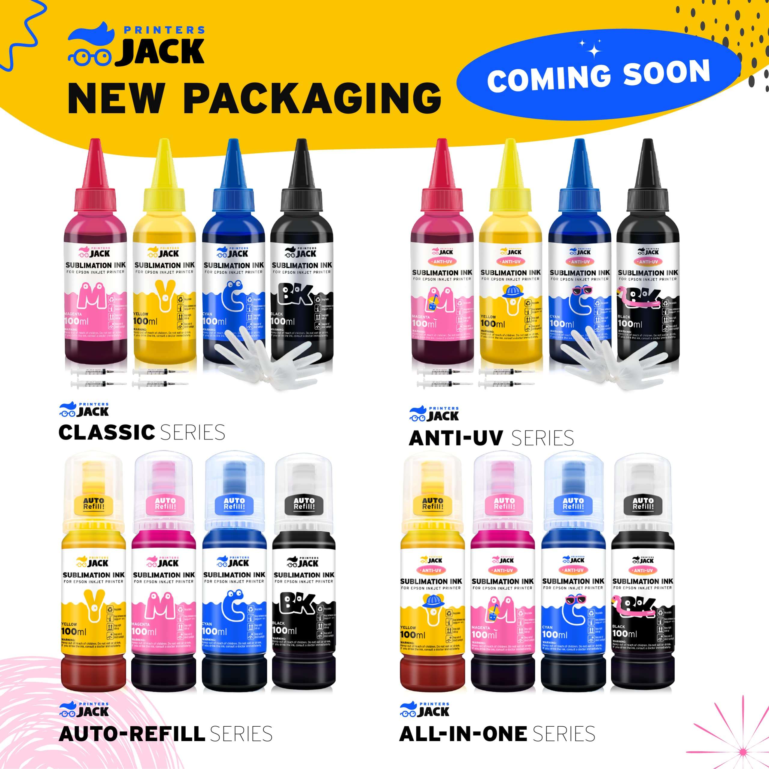 Printers Jack 400ML Sublimation Ink for Epson C88 C88+ WF7710 ET2720 ET4700 ET15000 ET2760 ET2750 WF7820 Inkjet Printers Heat Press Transfer on Mugs, Plates, Polyester Shirts, Phone Cases etc 2