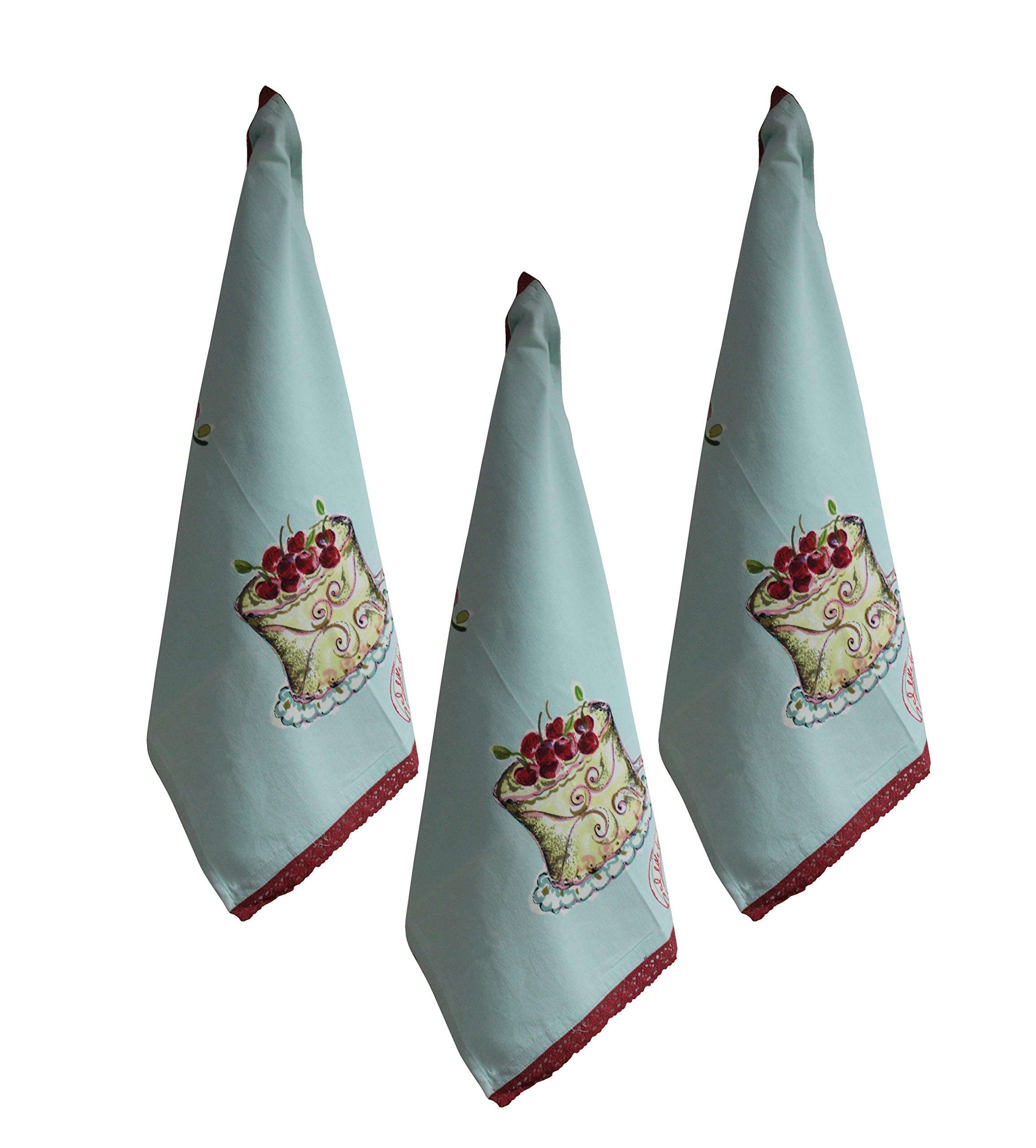 Kitchen Towels - Set of 3 Ultra Absorbent and Fast Drying Professional Grade Cotton Dishcloths for Everyday Cooking Baking - 45x70 Cms 1