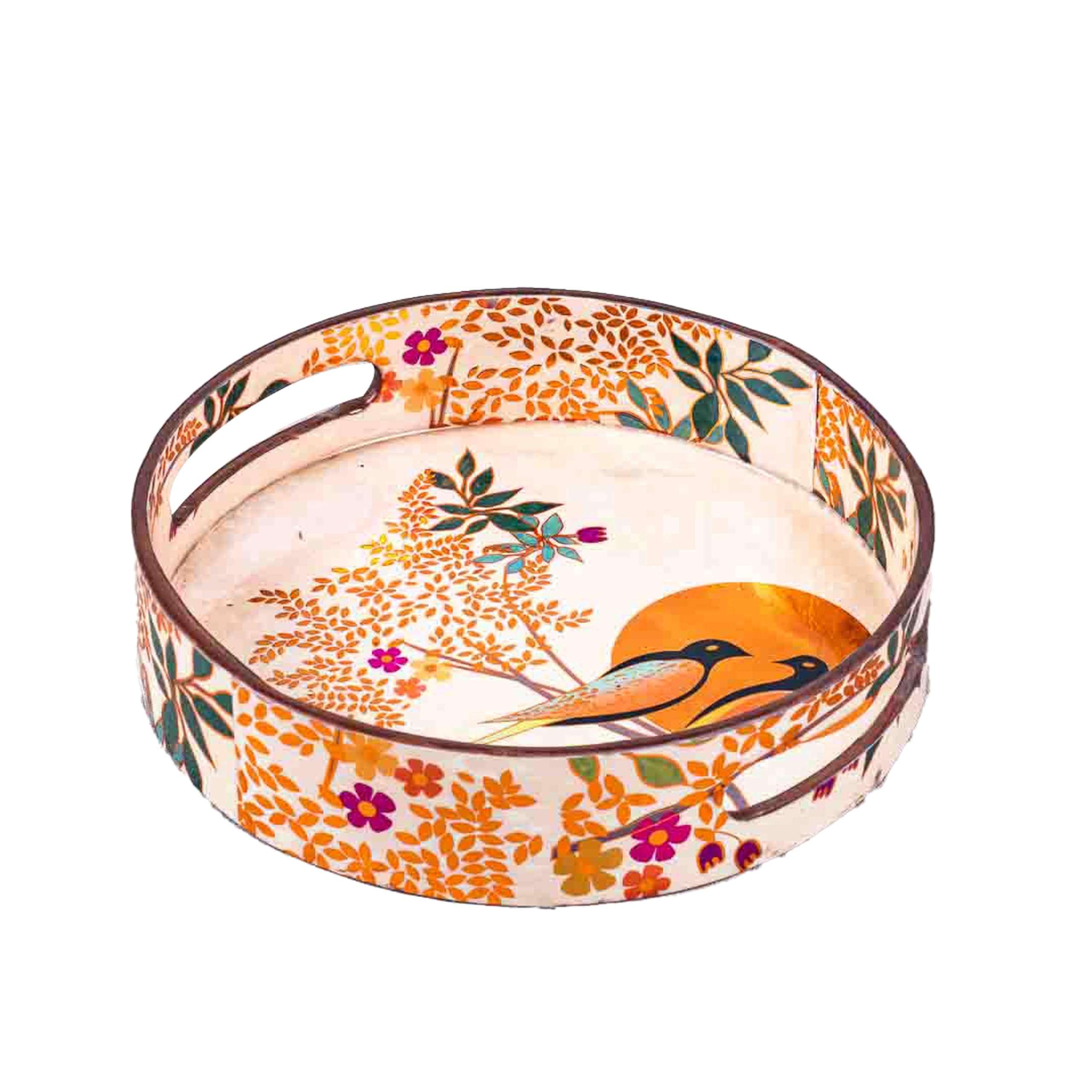 AAWRUN Love Bird MDF Round Tray Design Nine 11 Inch Round | Style 20 1
