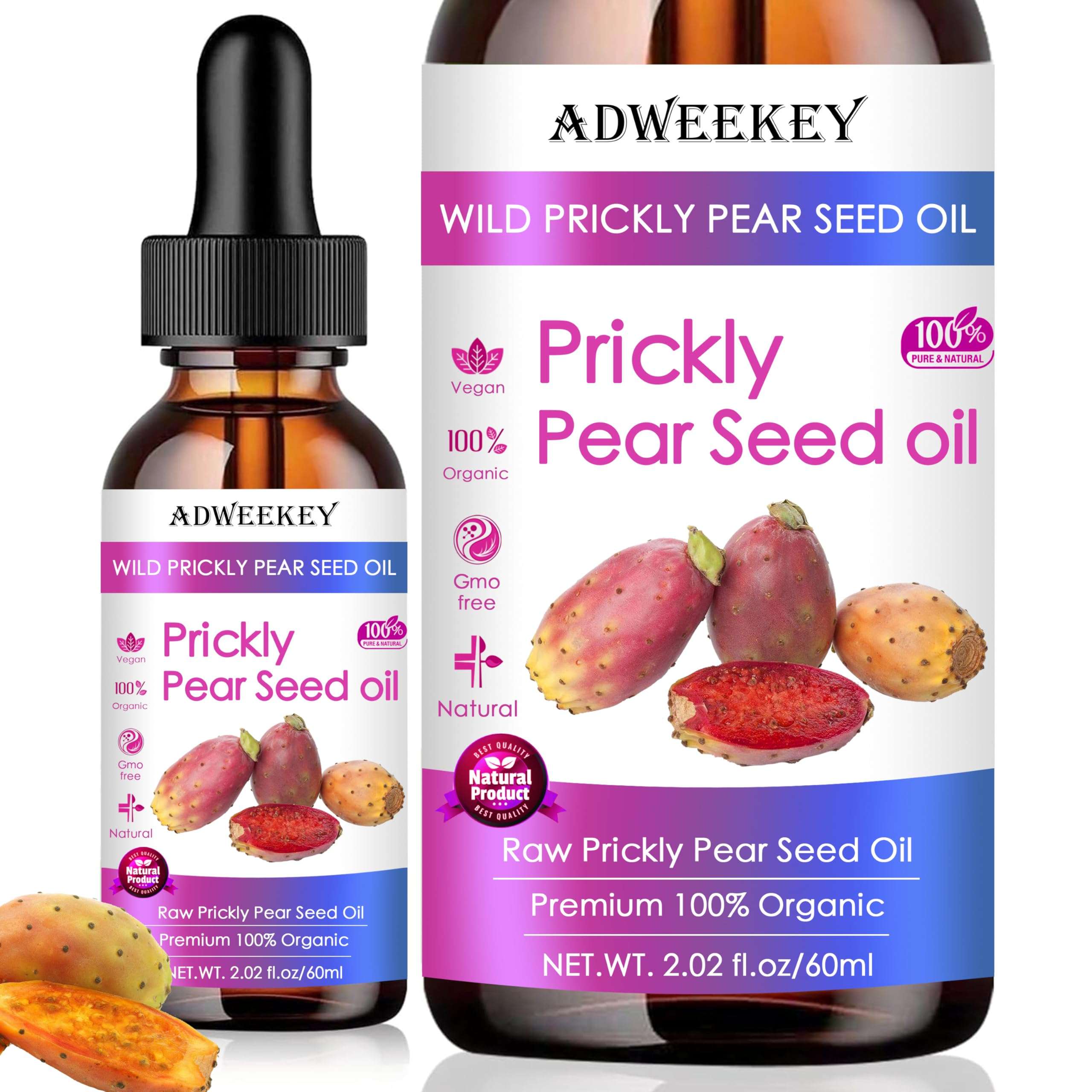 Prickly Pear Seed Oil 2.02fl.oz-100% Pure Organic, Extra Virgin, Cold-Pressed Prickly Pear Cactus Seed Oil for Face, Body & Hair Rich in Vitamins & Antioxidants for Deep Moisture & Skin Rejuvenation 1