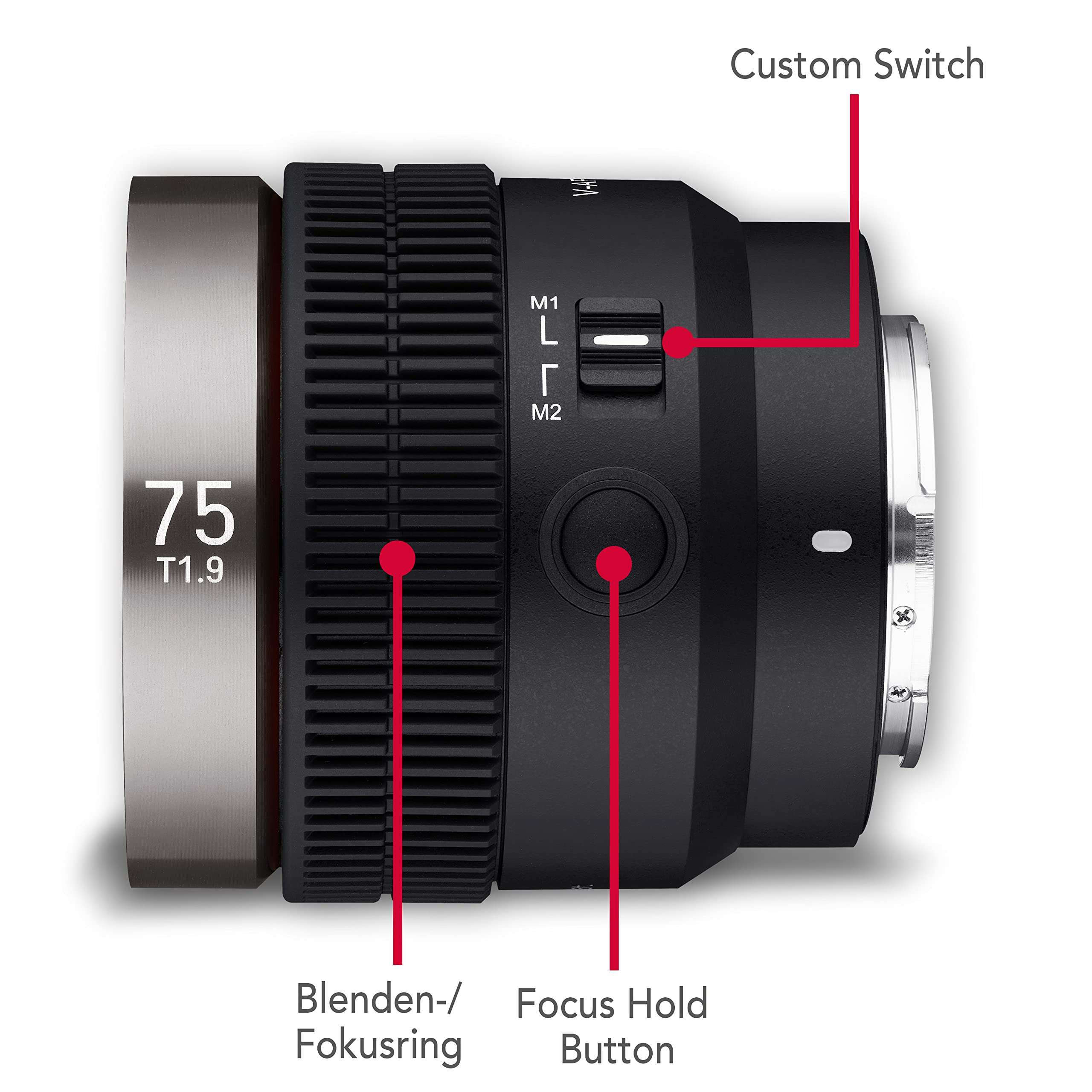 Samyang V-AF 75mm T1.9 FE Lens for Sony E 4