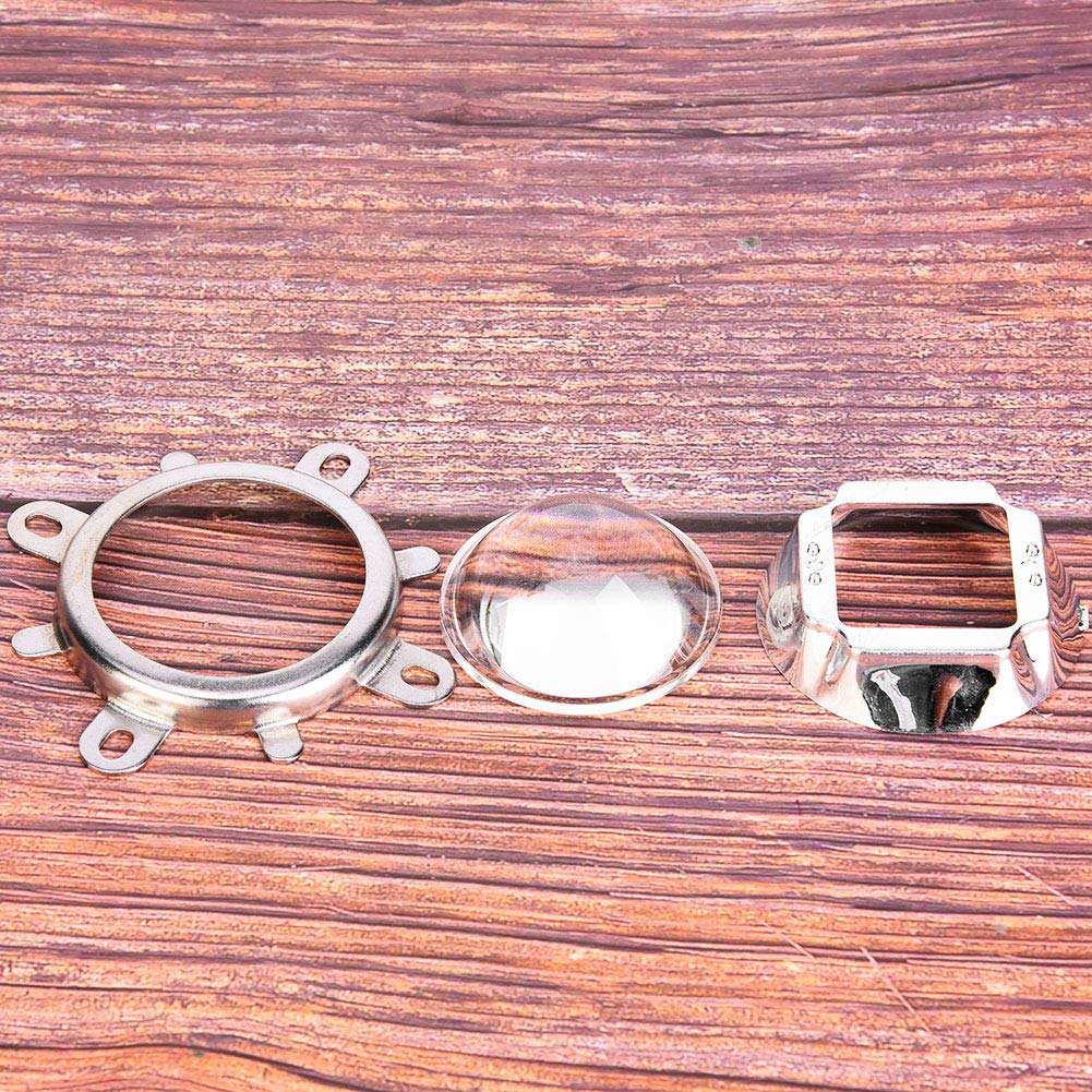 AILOOCEDI LED Lens Optical Glass, 44mm Optical Glass Lens 50mm Reflector Cup Bracket for LED, Easy Installation, Light Transmittance (Lighting Angle 60°) 3