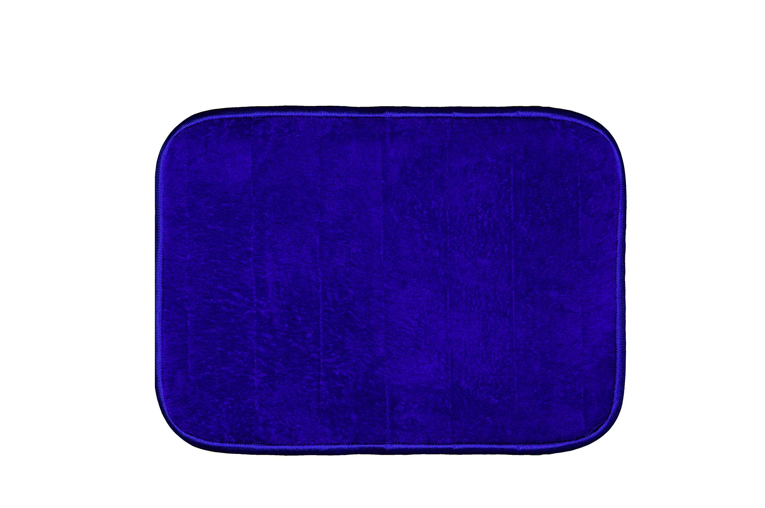 Warmland Anti Skid Solid Polyester Bath Mat-15 x 22"", Blue 1