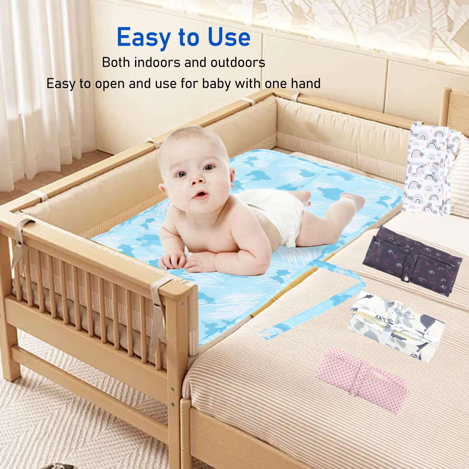 Generic Portable Changing Pad, Waterproof Compact Baby Changing Mat for Baby Girl Boy Foldable Changing Pad Diaper Changing Mat Lightweight Travel Changing Station Gifts for Baby Shower 5