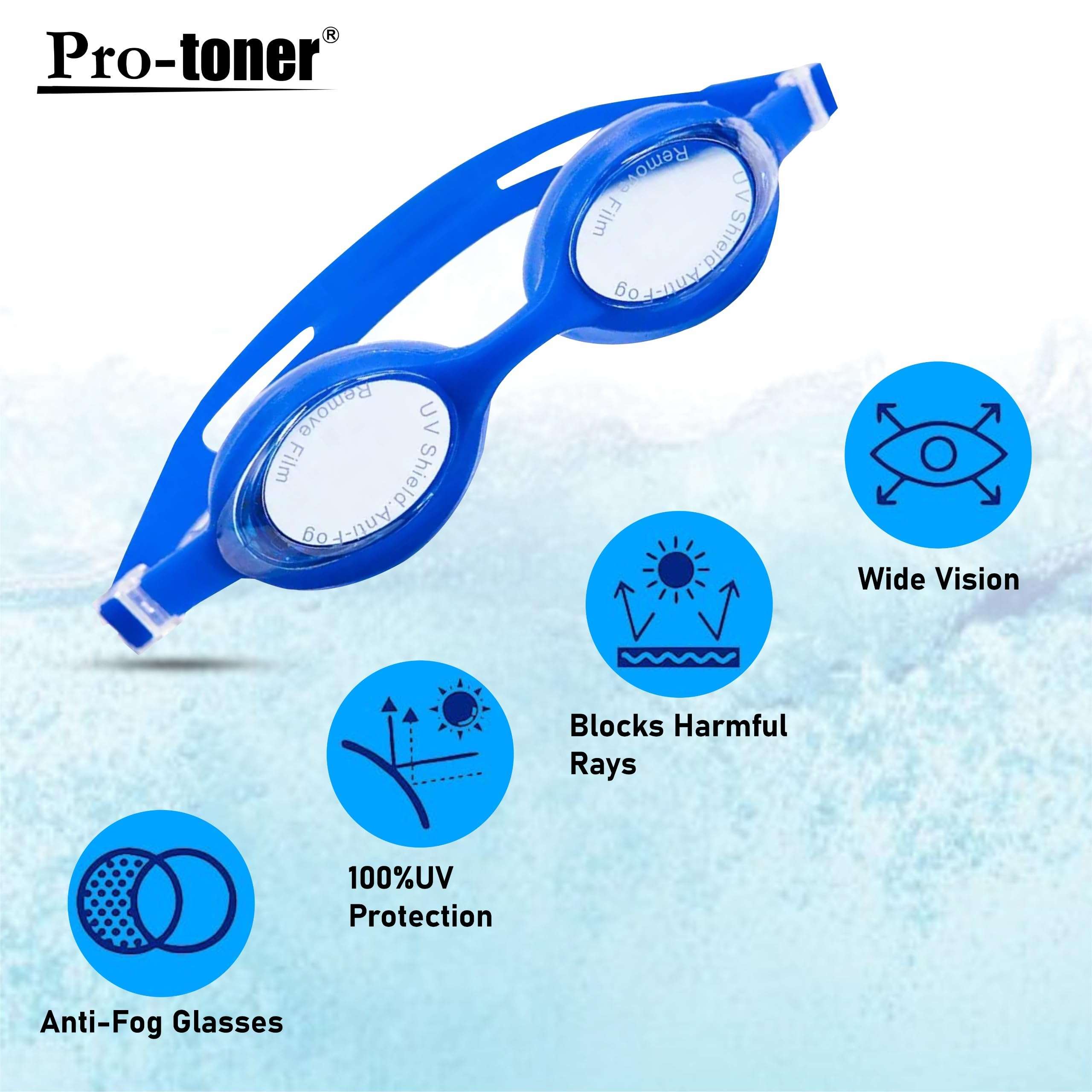 Protoner Swimming Set with Goggles, Cap and Ear Plugs 4