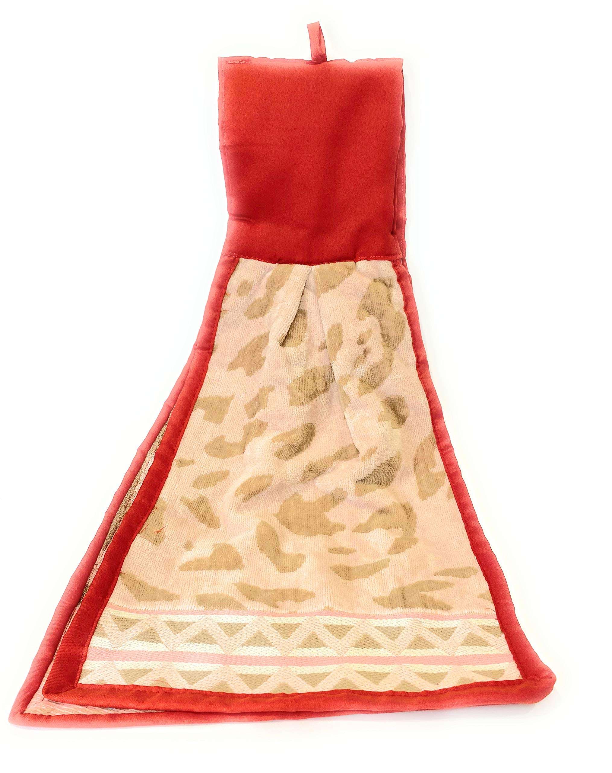 Easy by Nature Hanging Cotton Double Sided Washbasin NapkinHand Towel for Kitchen and Bathroom Red Colour Set of 2 2