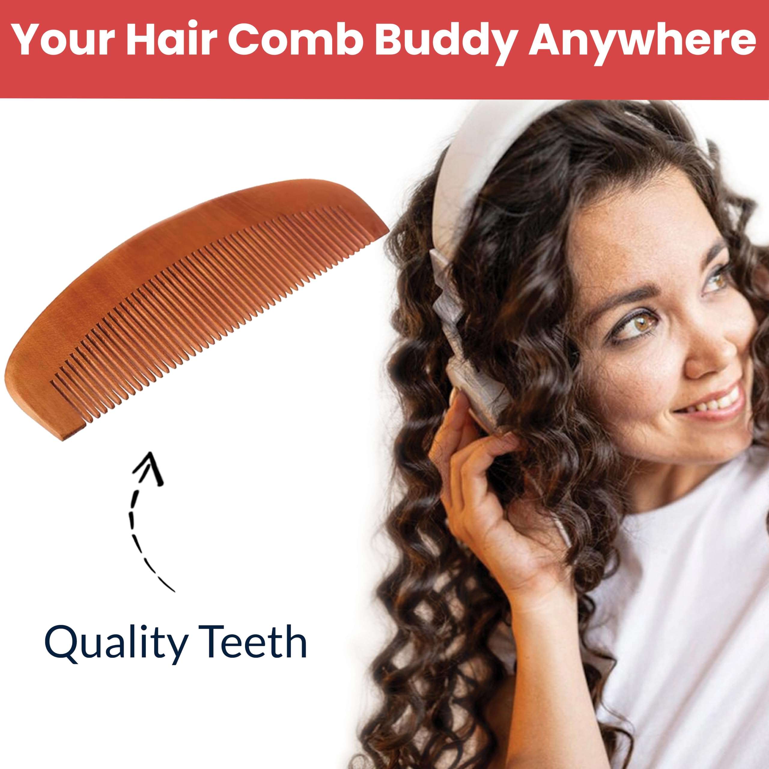 TEMPERIA (1 pcs) Kachi Neem Wooden Comb for Women & Men Hair - Wide Tooth Comb for Tangle Free Curls, Healthy Scalp, Hair Growth, Hairfall & Dandruff Control - Premium & Ergonomic Design (MN01) 4