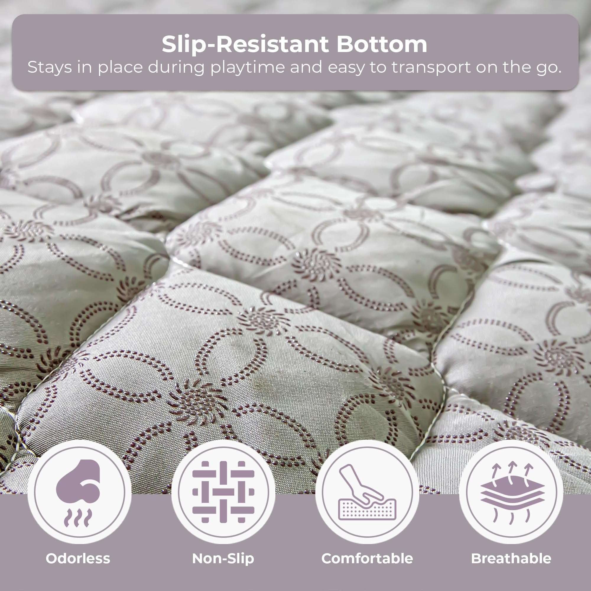 Premium Baby Play Mat - Extra Thick Soft Cushion Play Mat, Play Mat for Babies 0-6 Months, Baby Mat for Floor, Newborns, Infants, Toddlers - 50x50in 5