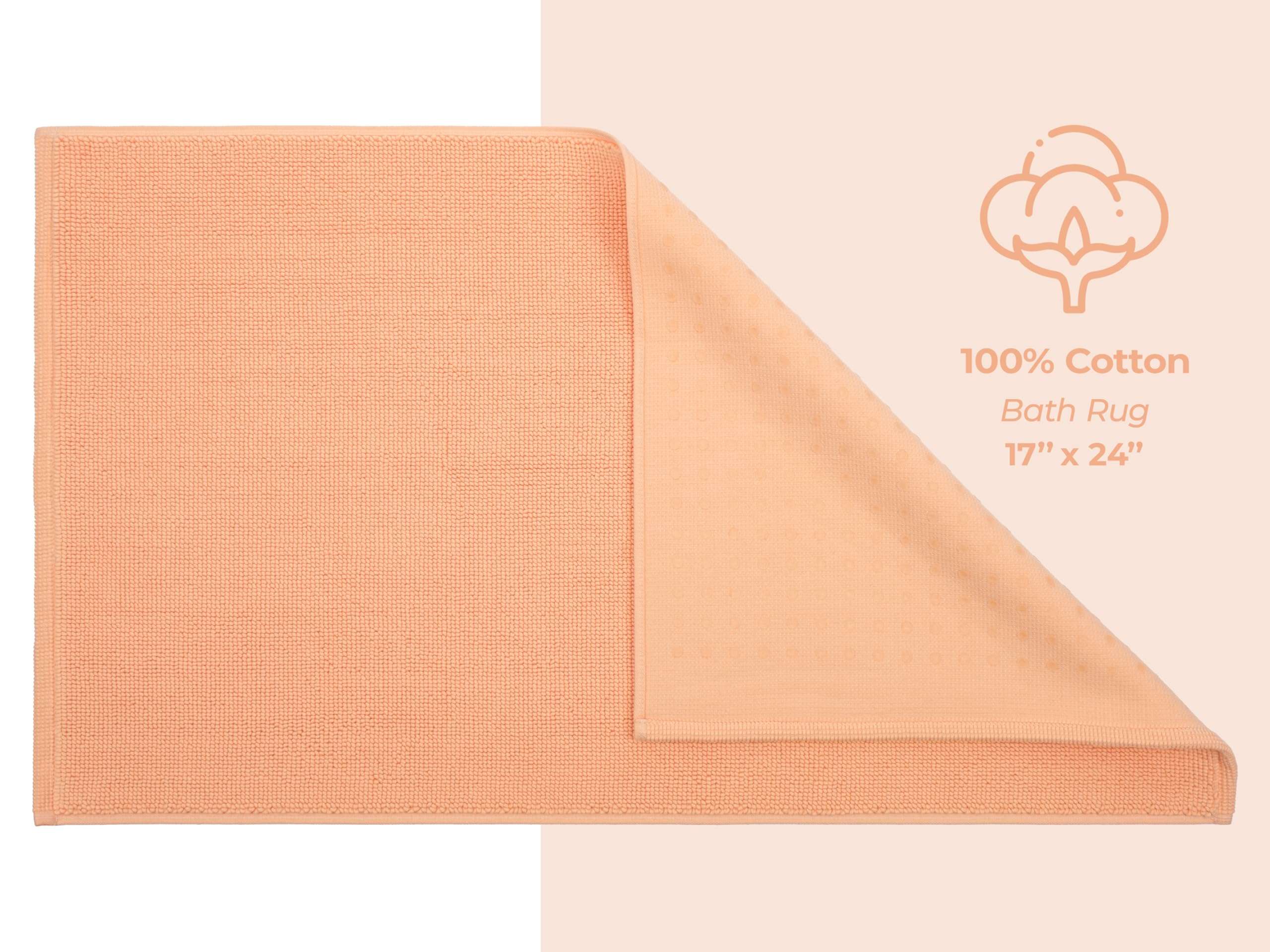 American Soft Linen Bath Rug, 17 in 24 in 100% Cotton Bath Mats Rugs for Bathroom, Slip Reducer Washable Shaggy Form Area Rugs, Malibu Bath Rug 5