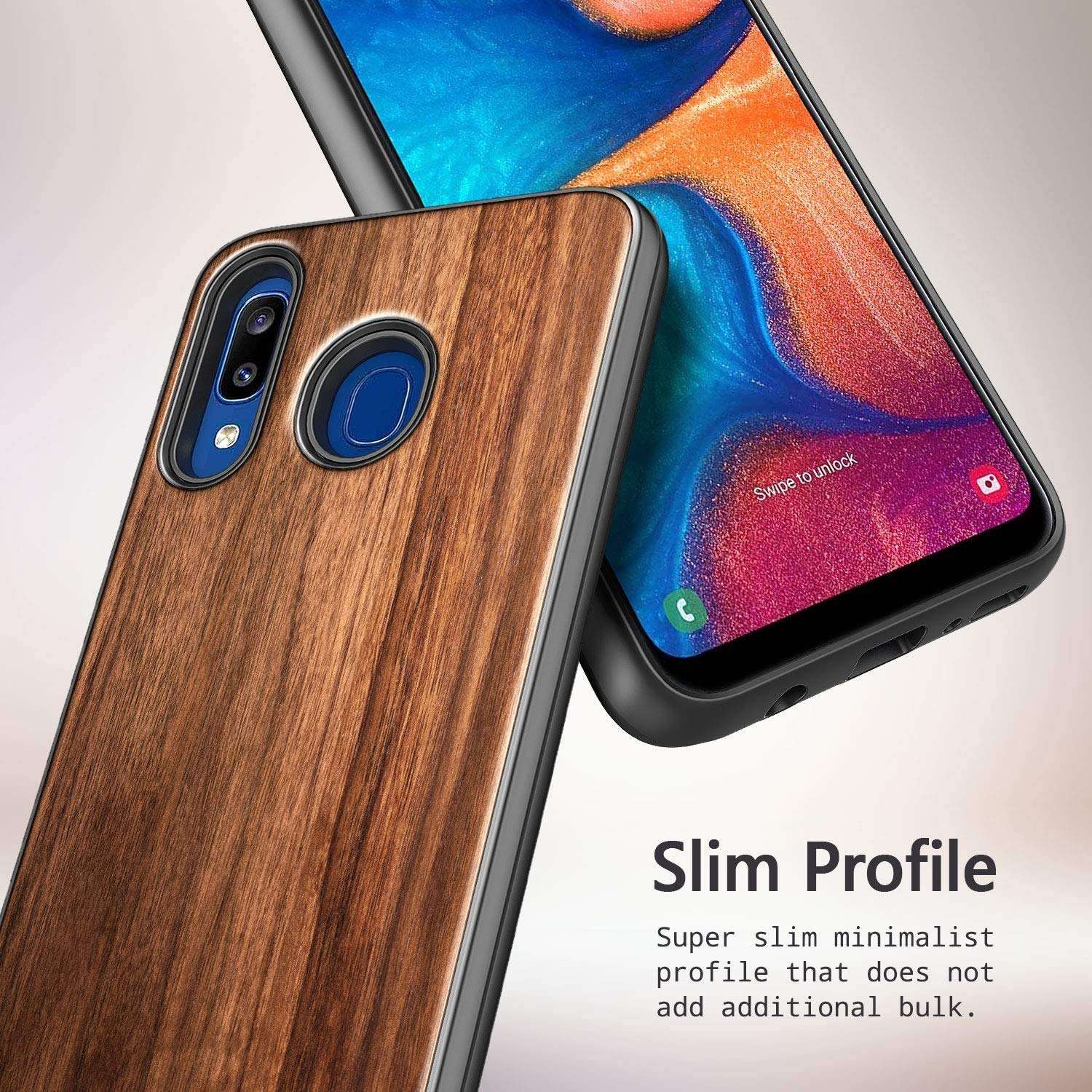 E-Began Case Compatible for Samsung Galaxy A20/A30/A50/A30s/A50 Case (6.4 inch, 2019 Release), [Real Natural Walnut Wood], Ultra Slim Protective Shockproof Phone Case (Every Piece is Unique) -Wood 4