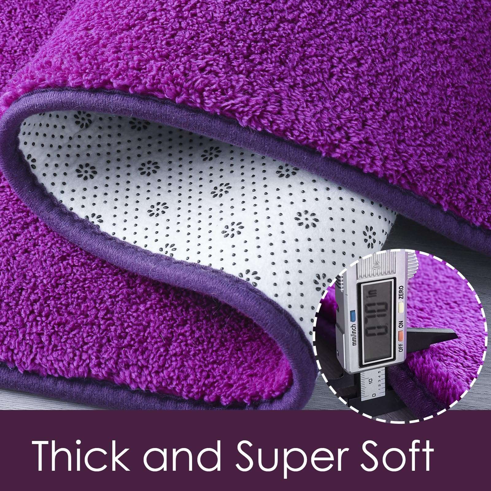 AROGAN Modern Shag Area Rug for Bedroom, 4x6 Feet Washable Rugs for Living Room, Indoor Floor Carpet Rugs, Plush Memory Foam Bedside Rugs for Kids Girls Teens Room Low Pile Rug Decor, Purple 5