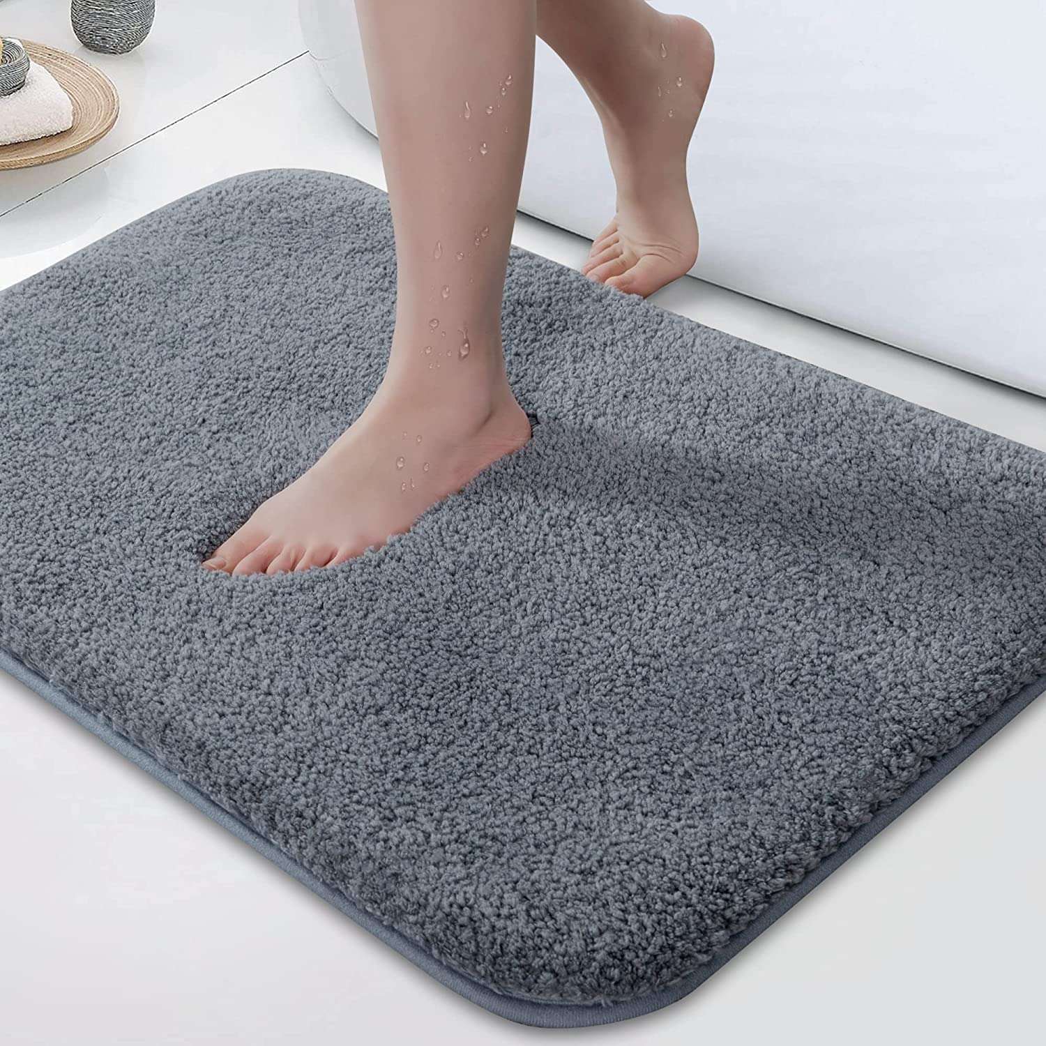 SIWAN | Best Anti-Slip Microfibre mats for Kitchen 60cm x 40cm, Grey Set of 1 Model no. 17 1