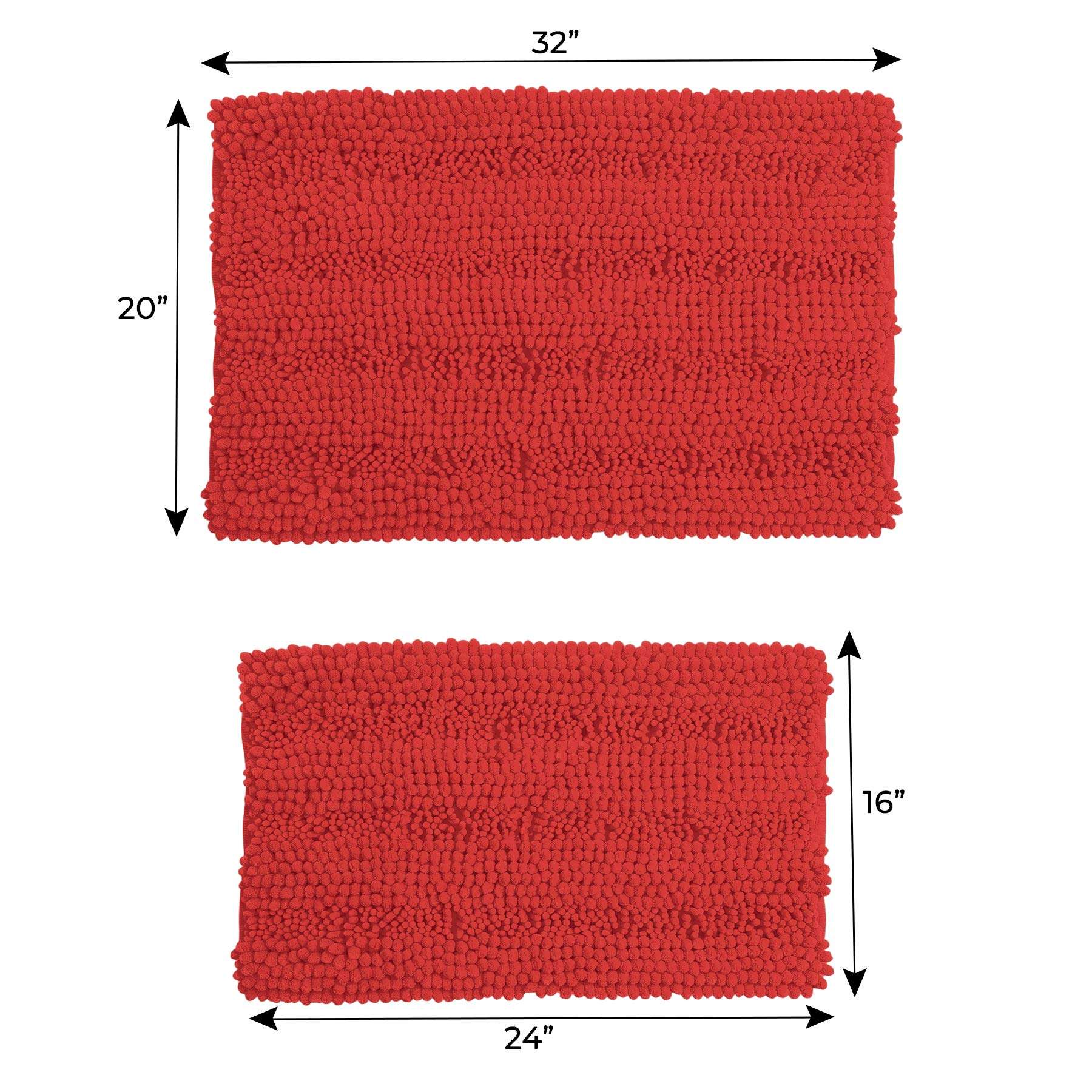 Zebrux Red Bathroom Rugs Christmas Décor - Extra Soft and Absorbent Red Bathroom Rugs - Machine Wash, Non Slip Striped Bath Mats for Indoor, Kitchen, Toilet Decorations for Christmas. 5