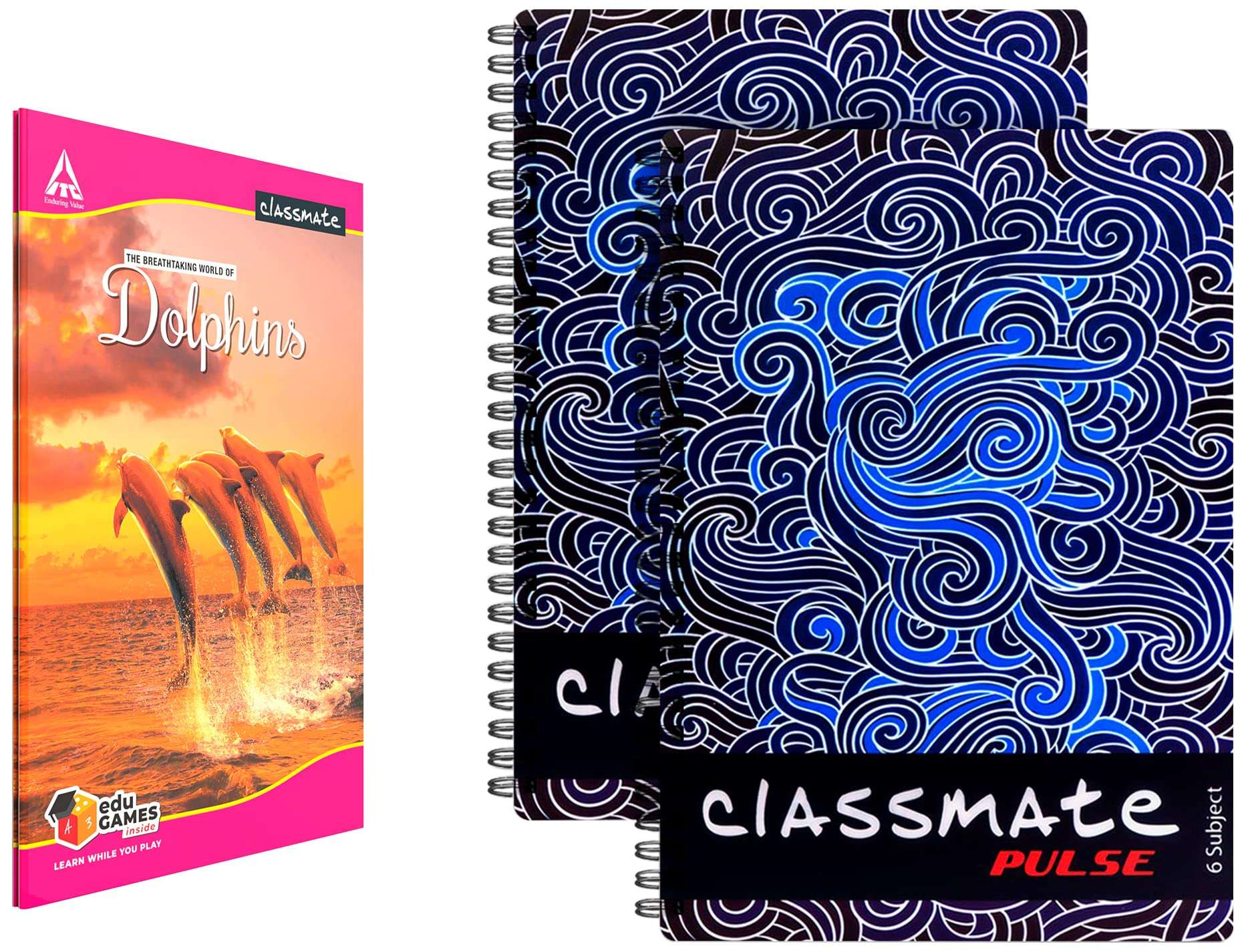 Classmate Long Book - Unruled & Classmate Pulse Spiral Notebook, Unruled 1