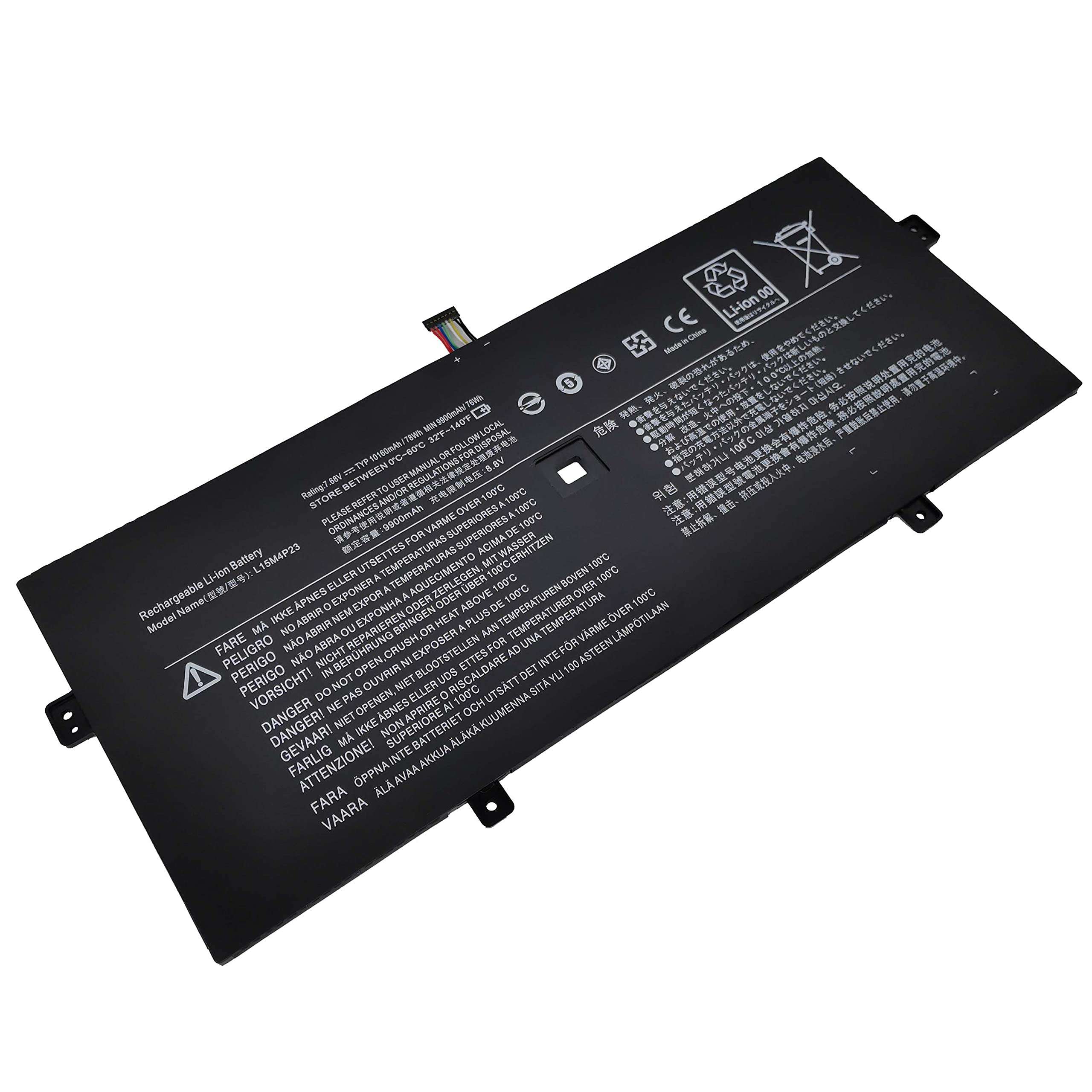 Fully New L15M4P23 Replacement Laptop Notebook Battery Compatible with Lenovo Yoga 910 Yoga 5 Pro Series L15C4P21 L15C4P22 L15M4P23-7.6V Capacity: 78Wh/10160mAh 1